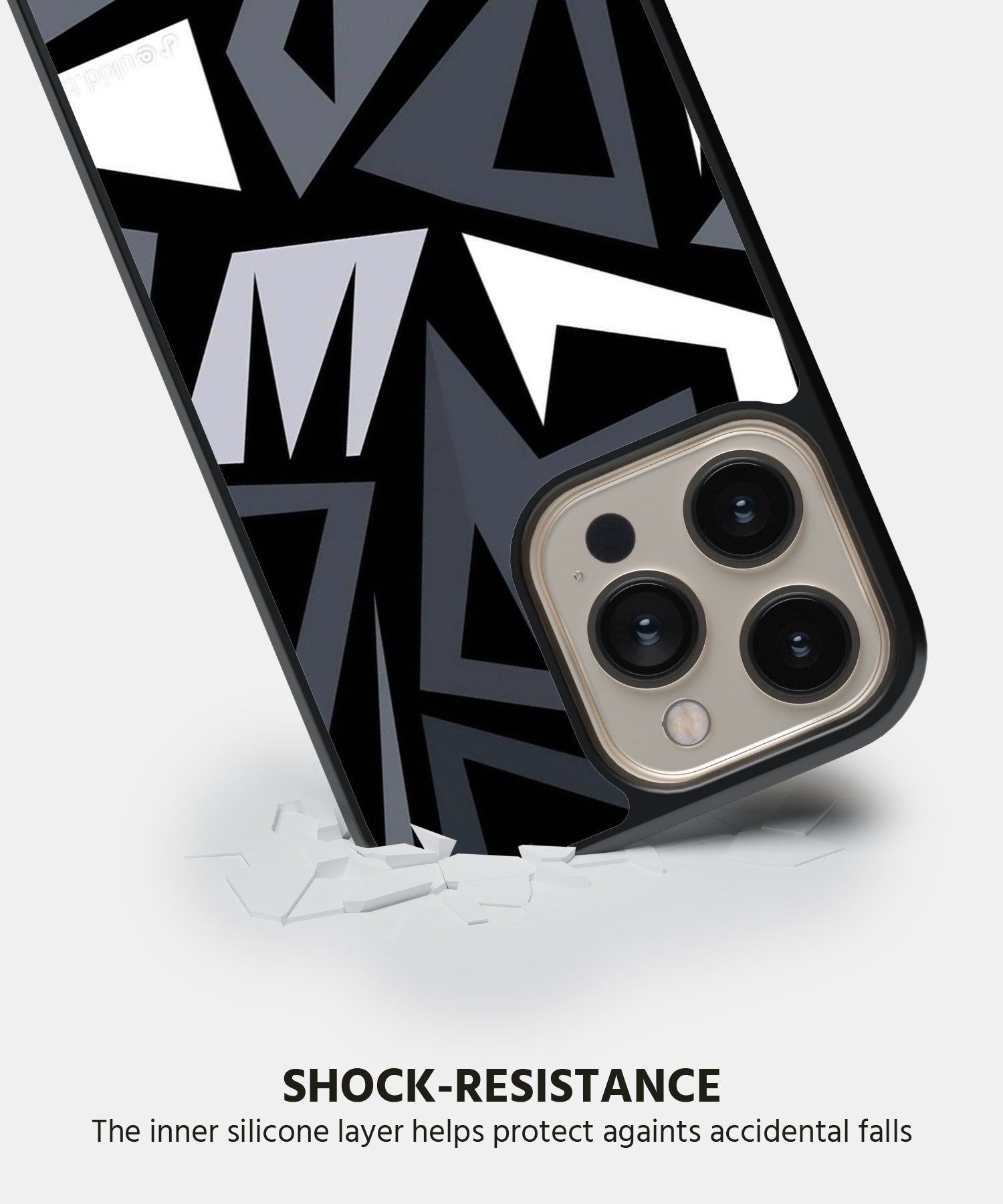 Abstract Black & Grey Geometric Pattern Mobile Back Cover