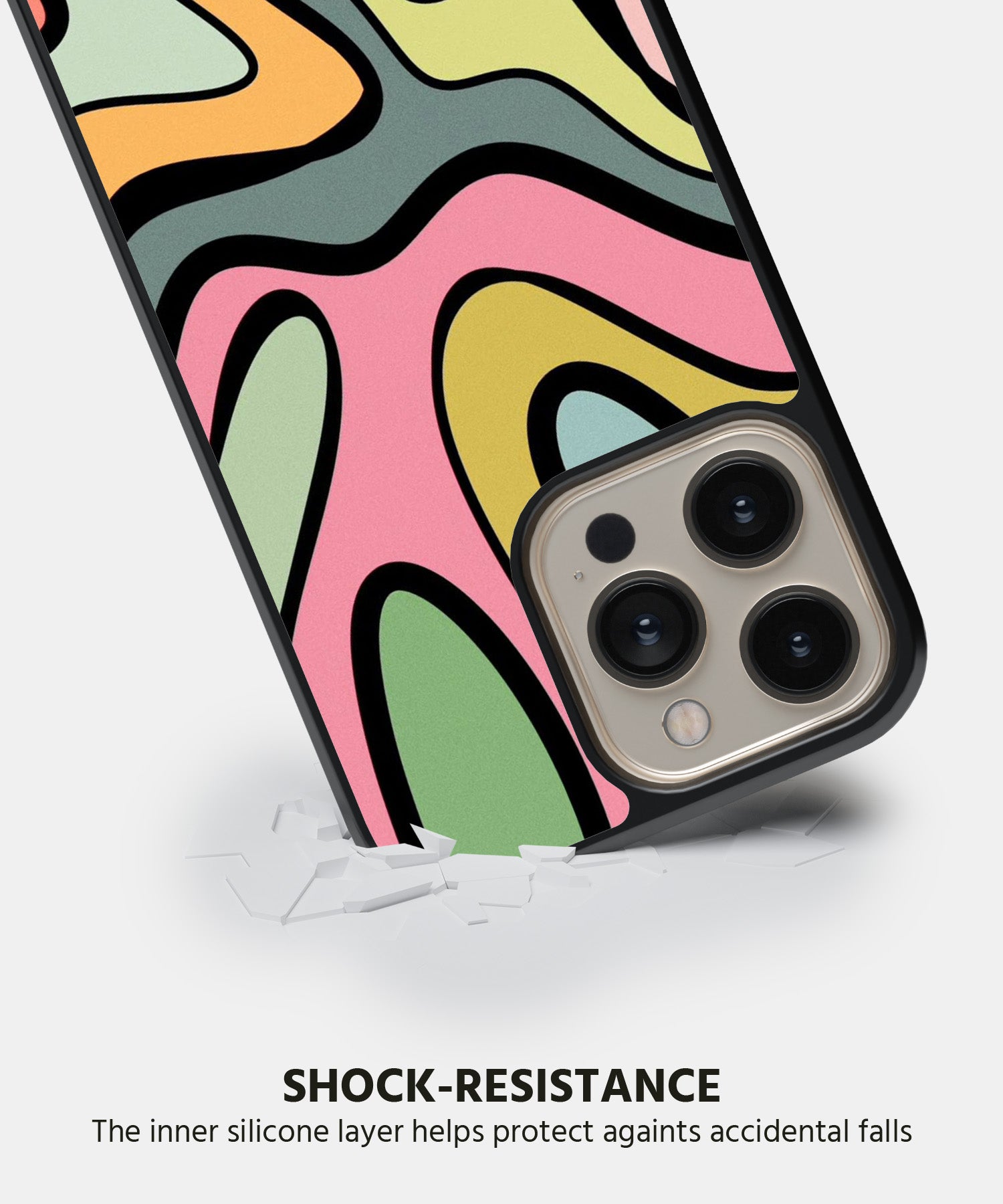 Abstract Grunge Waves Pattern Glass Mobile Back Cover