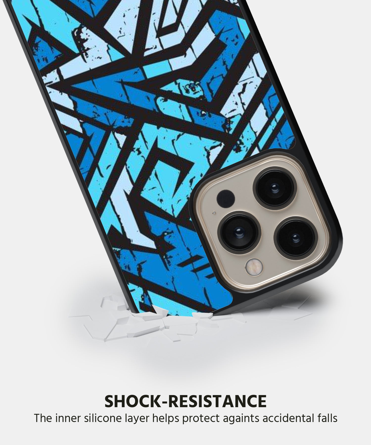Abstract Blue Stripes Geometric Pattern Mobile Back Cover