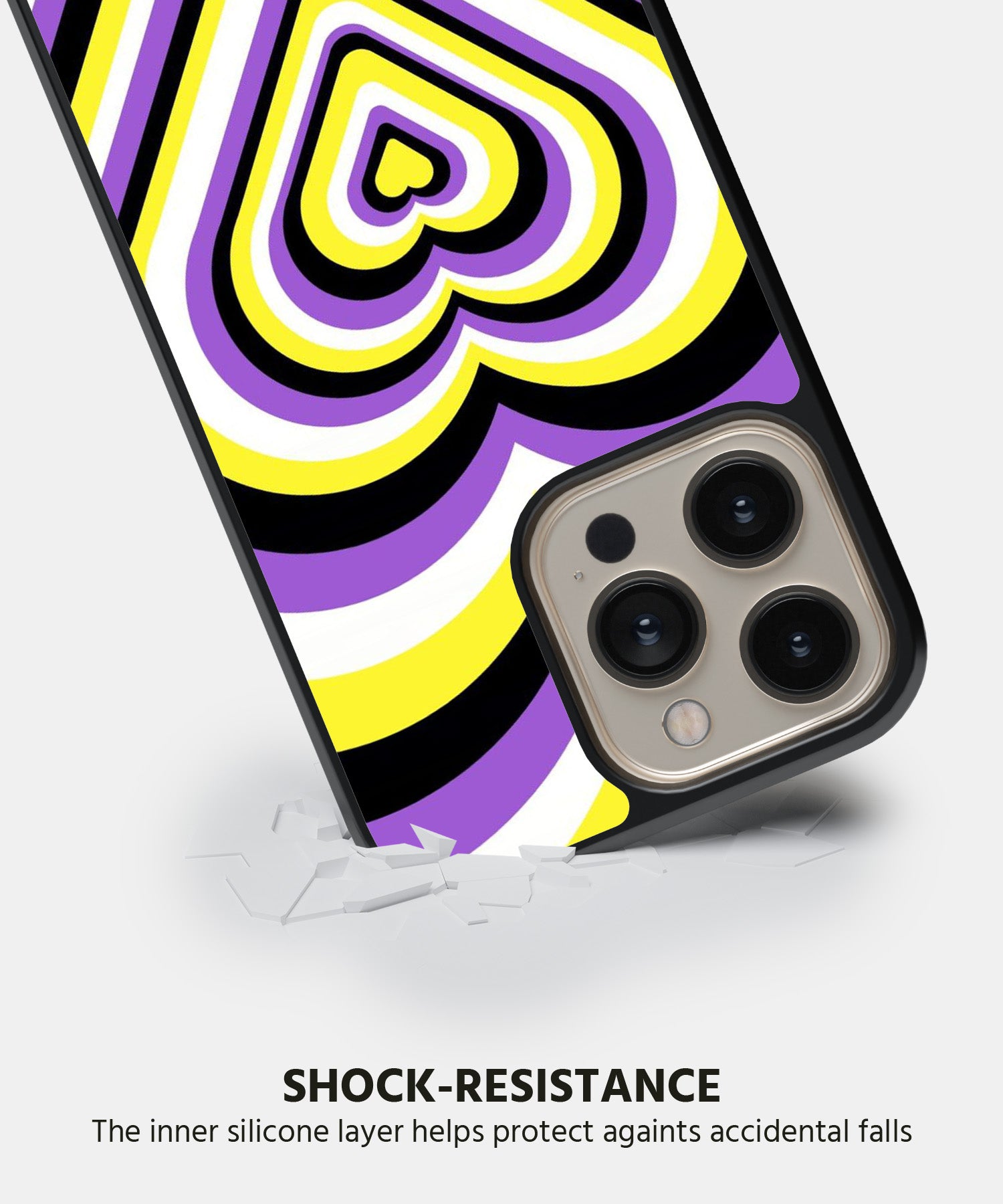 Yellow & Black Heart Y2K