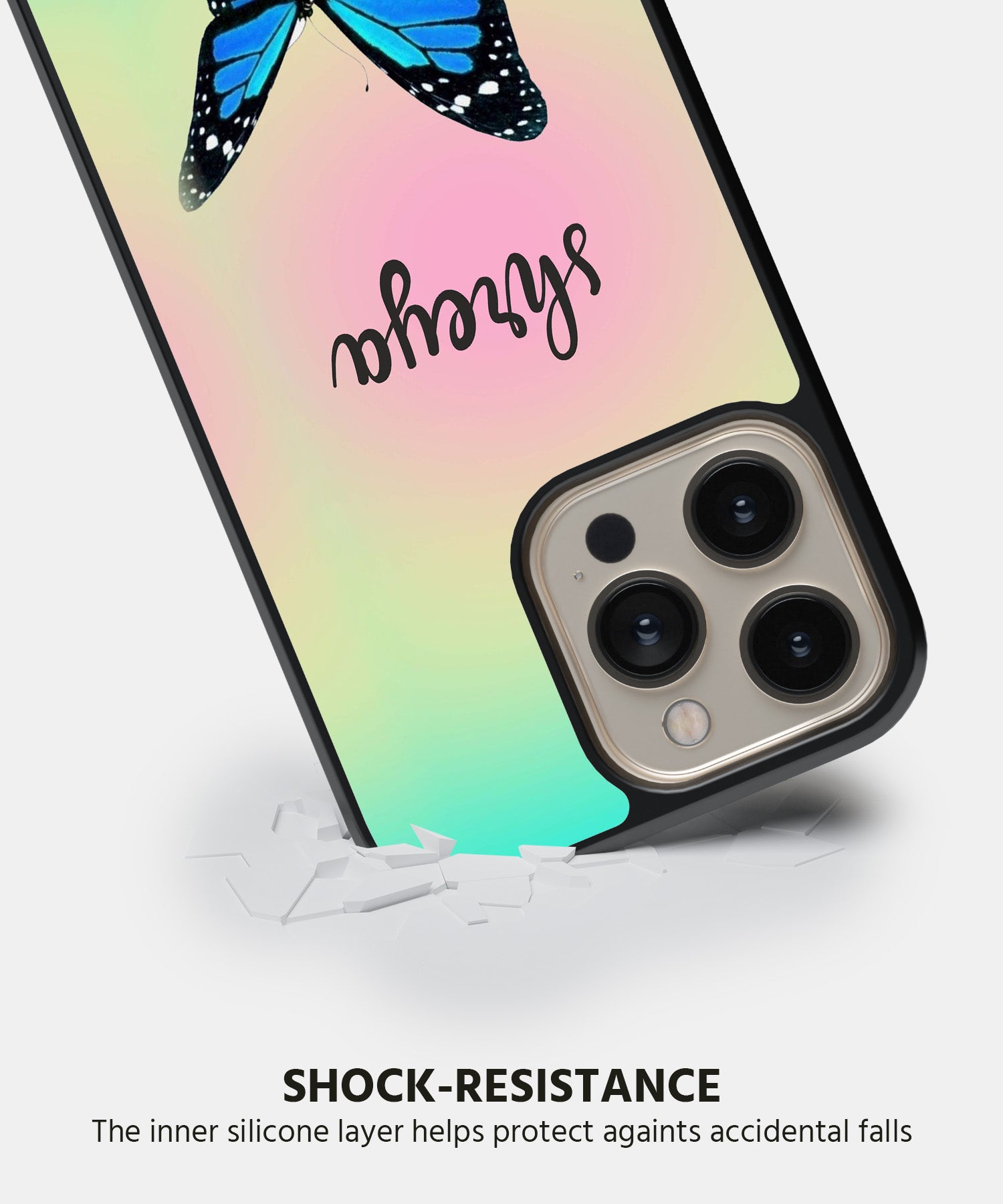 Butterfly Glass Customize Mobile Back Cover