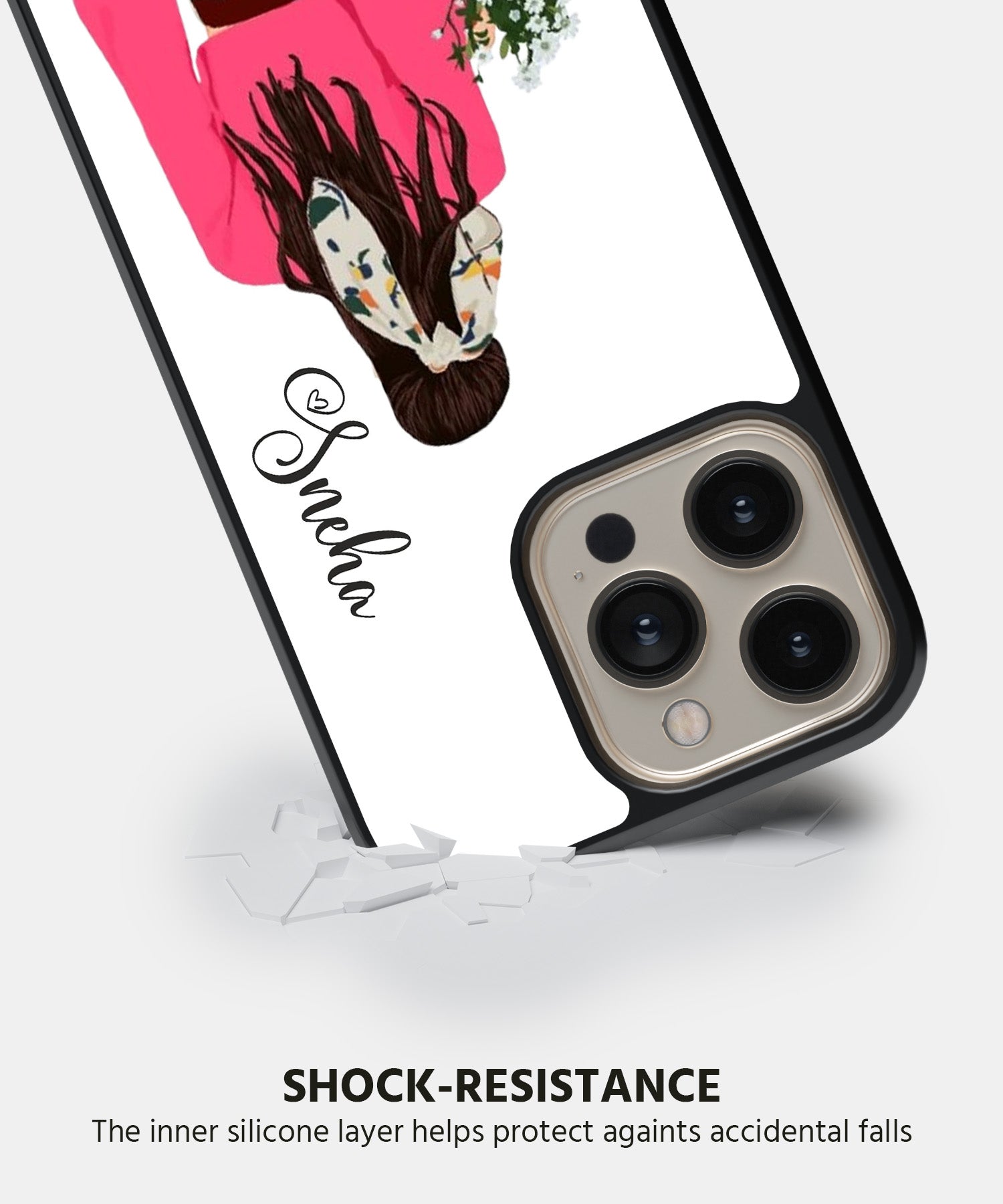 Glossy With Pink Scarf Girl Mobile Back Cover
