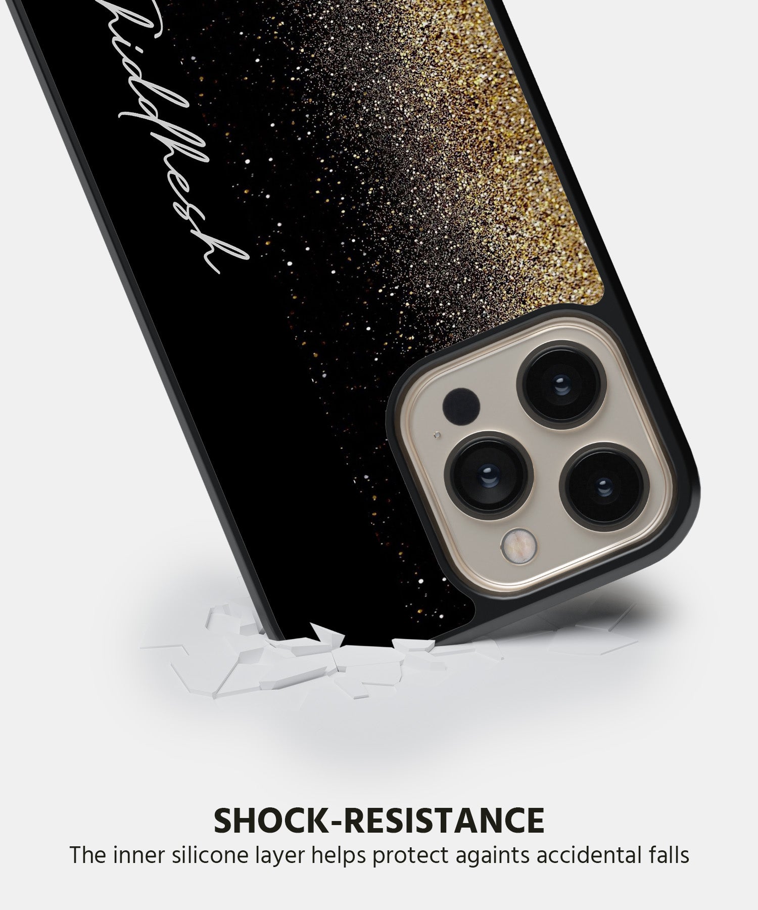 Golden Glitter Mobile Back Cover