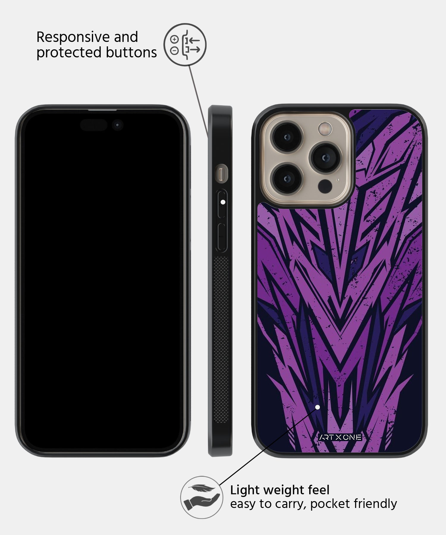 Abstract Purple Geometric Pattern Mobile Back Cover