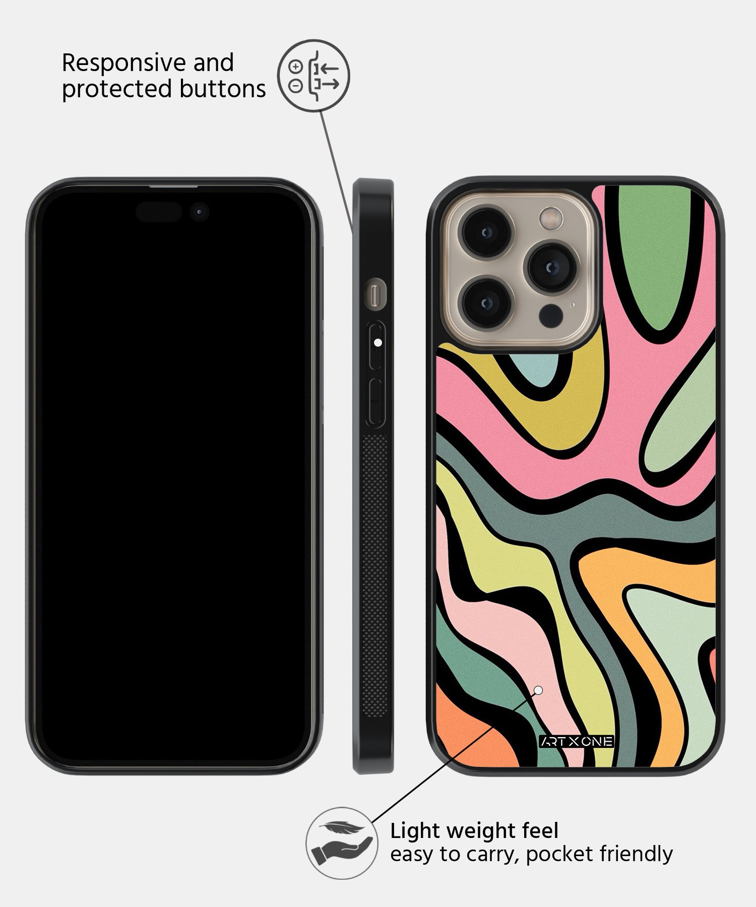 Abstract Grunge Waves Pattern Glass Mobile Back Cover