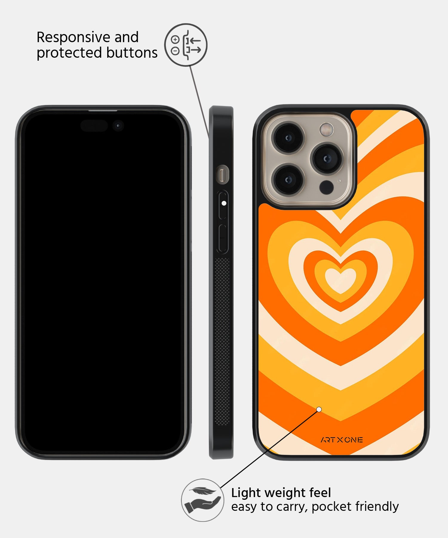 Y2K Orange Retro Hearts