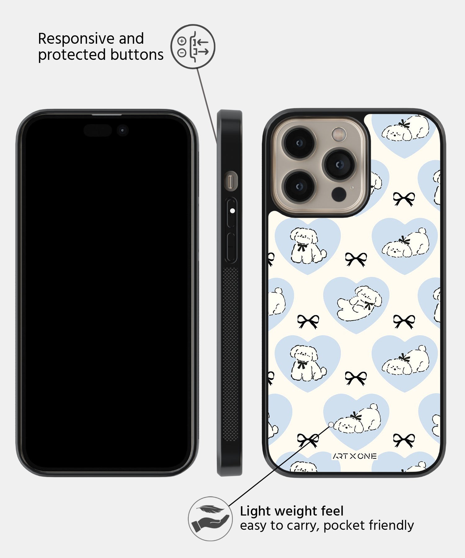 Bowtie Poodle Mobile Back Cover