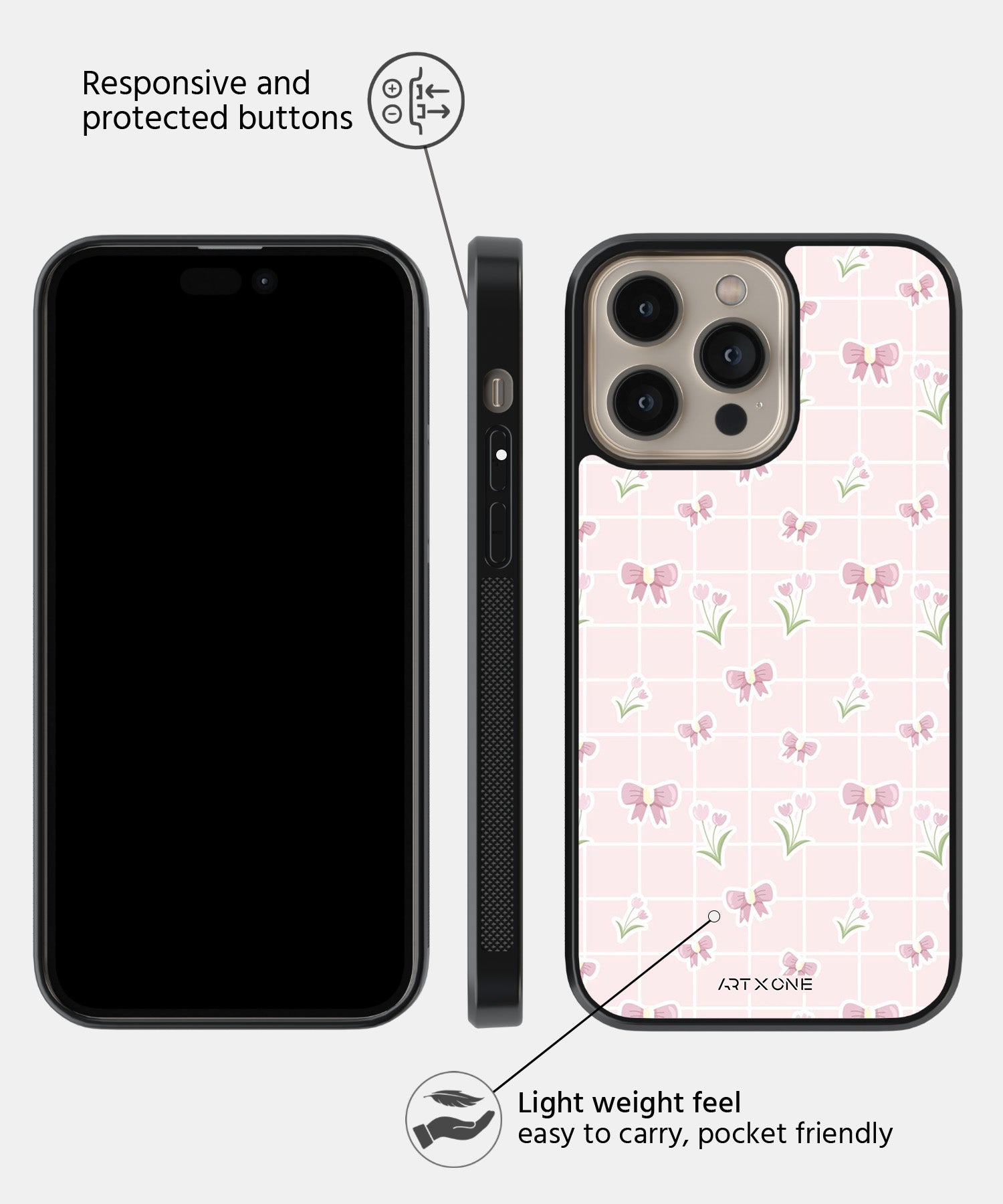 Spring Bow Grid Mobile Back Cover