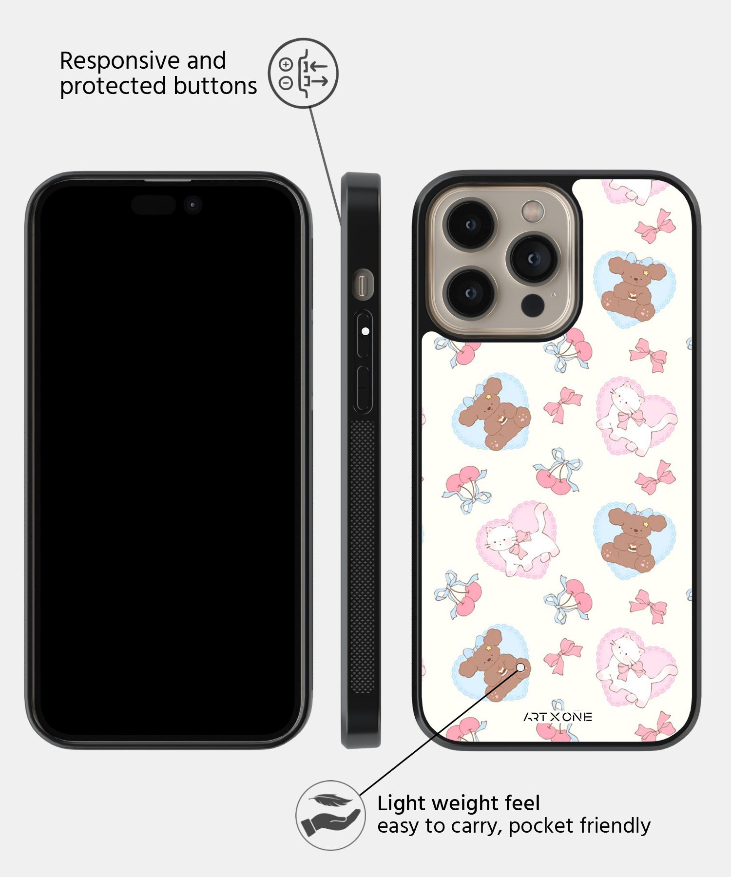 Cutie Heart Crew Mobile Back Cover