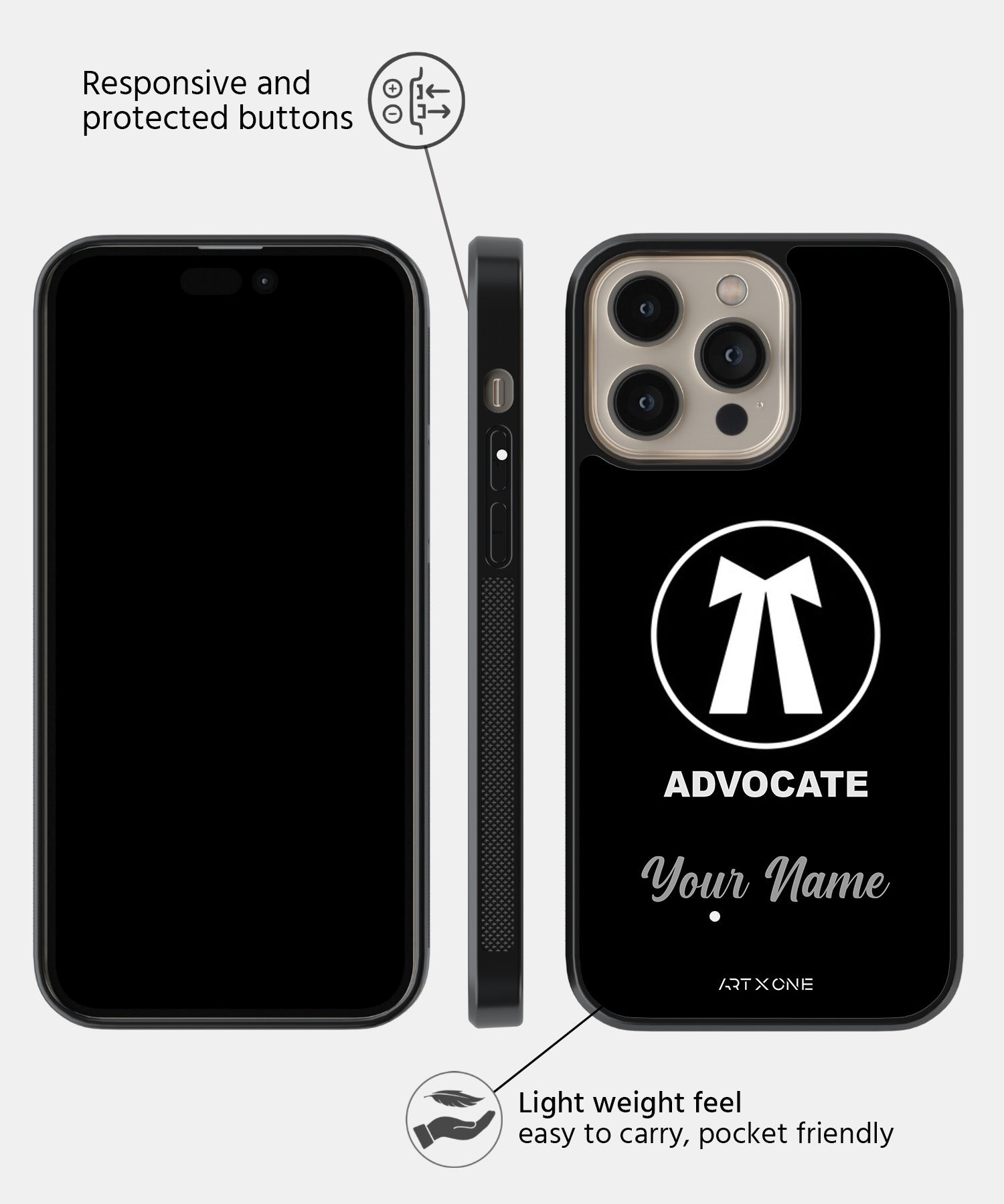 Advocate Logo & Name Custom Mobile Back Cover