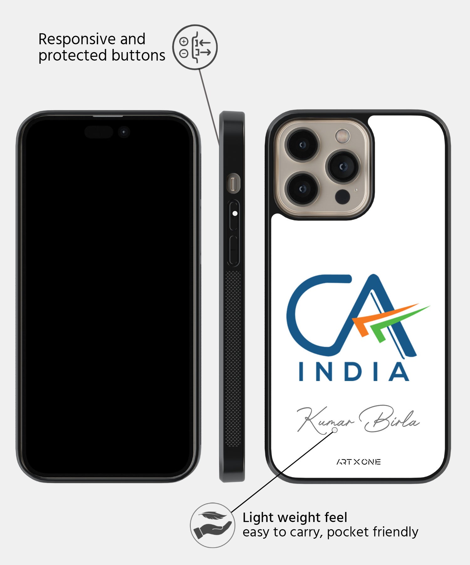 CA Logo & Name Mobile Back Cover