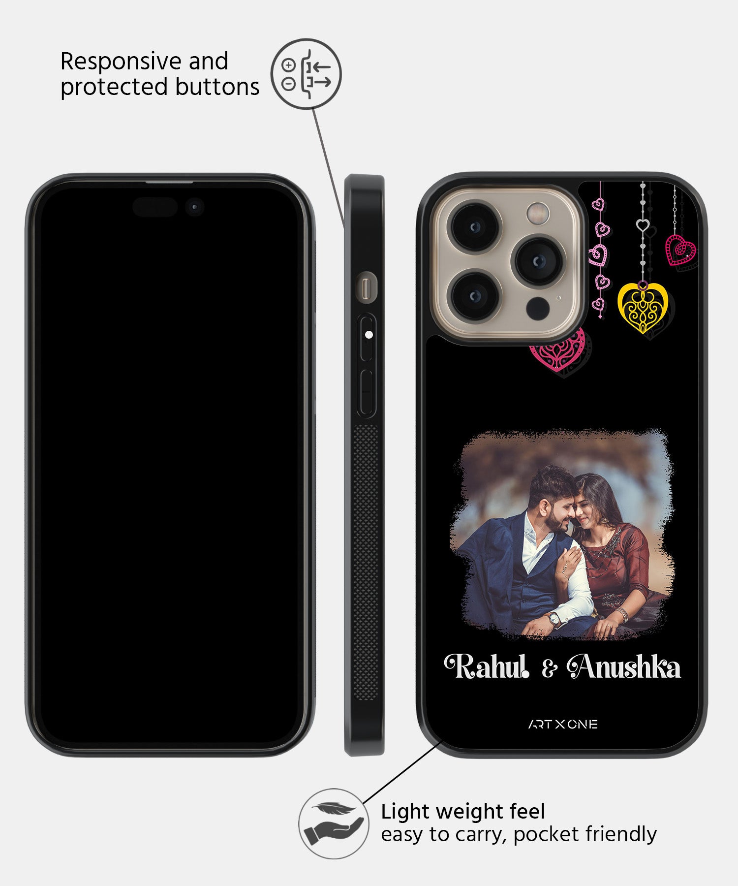 Custom Couple Photo & Names Mobile Back Cover