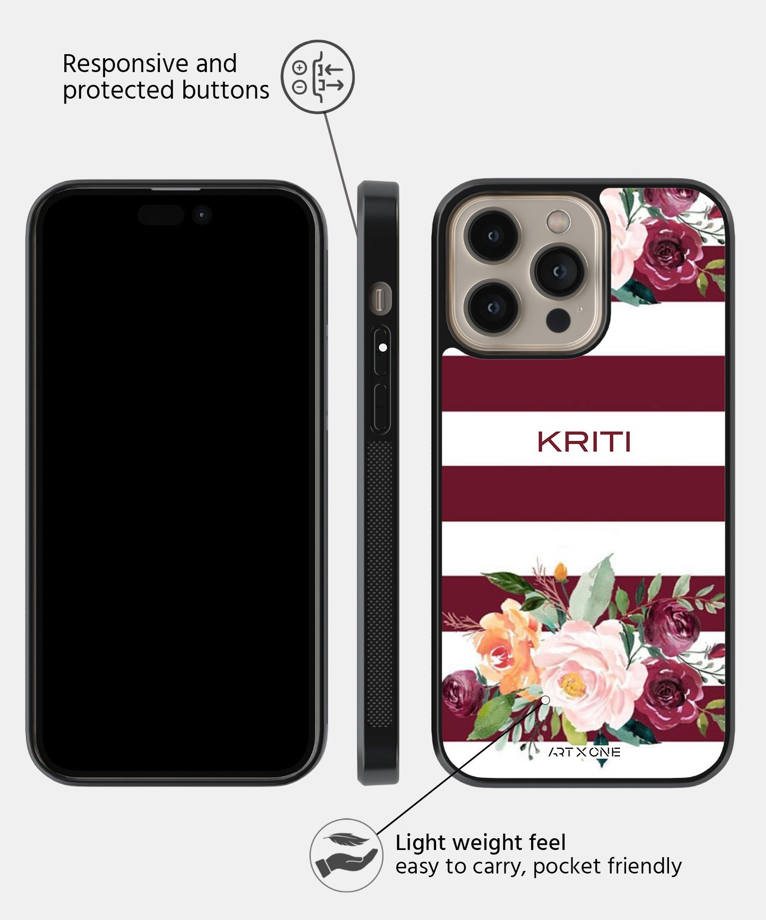 Maroon Blush Mobile Back Cover