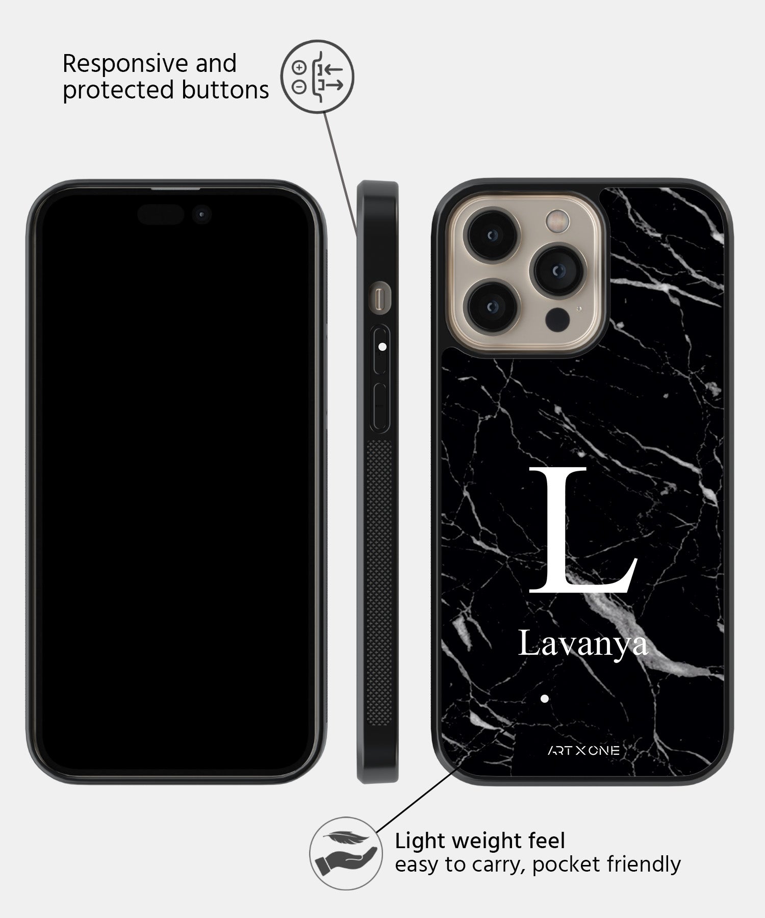 Perfect Black Marble Mobile Back Cover