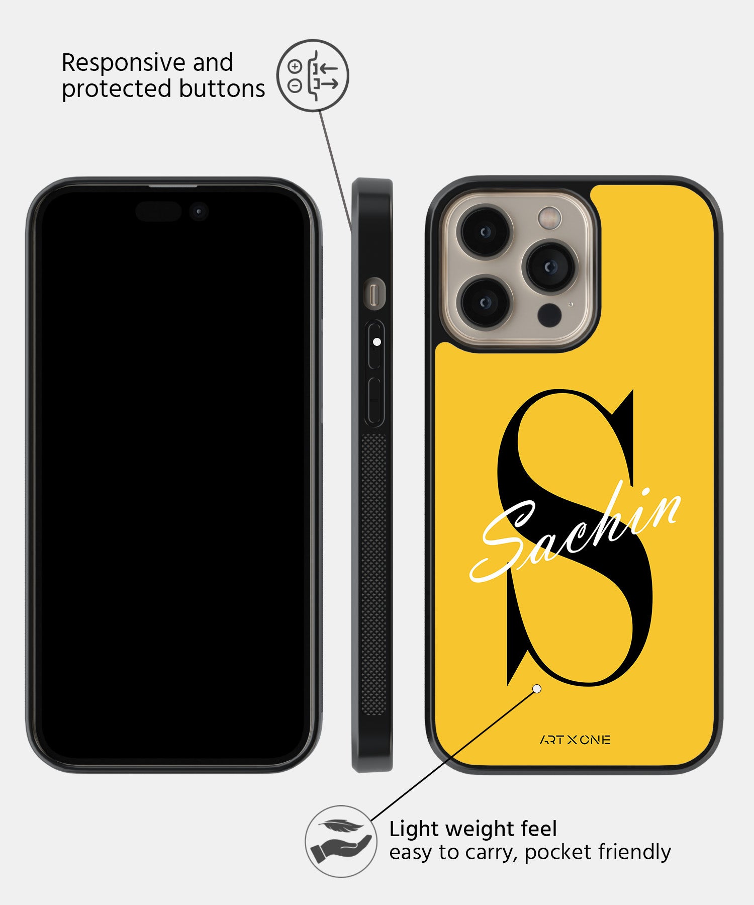 1 Stylish Yellow Mobile Back Cover