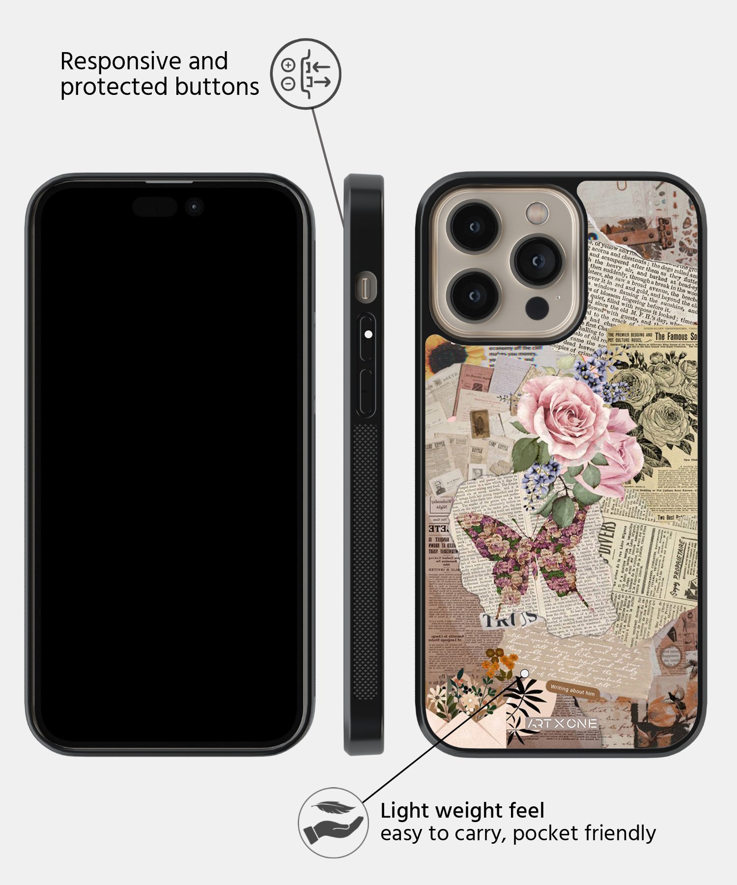 Flowers and Pages Mobile Back Cover