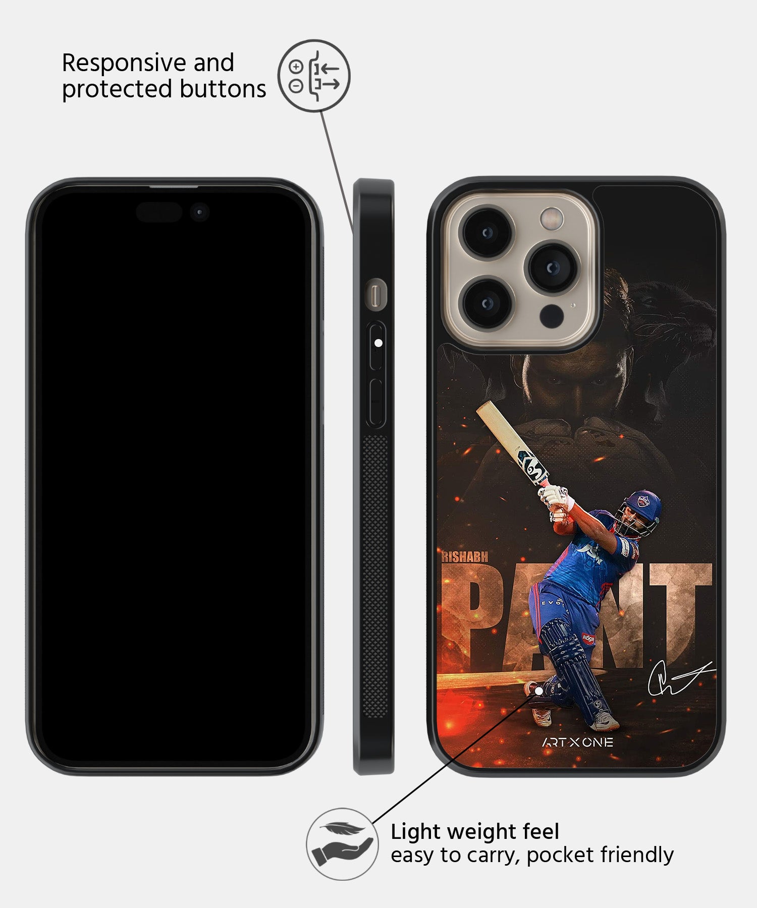 Rishabh Pant Mobile Back Cover