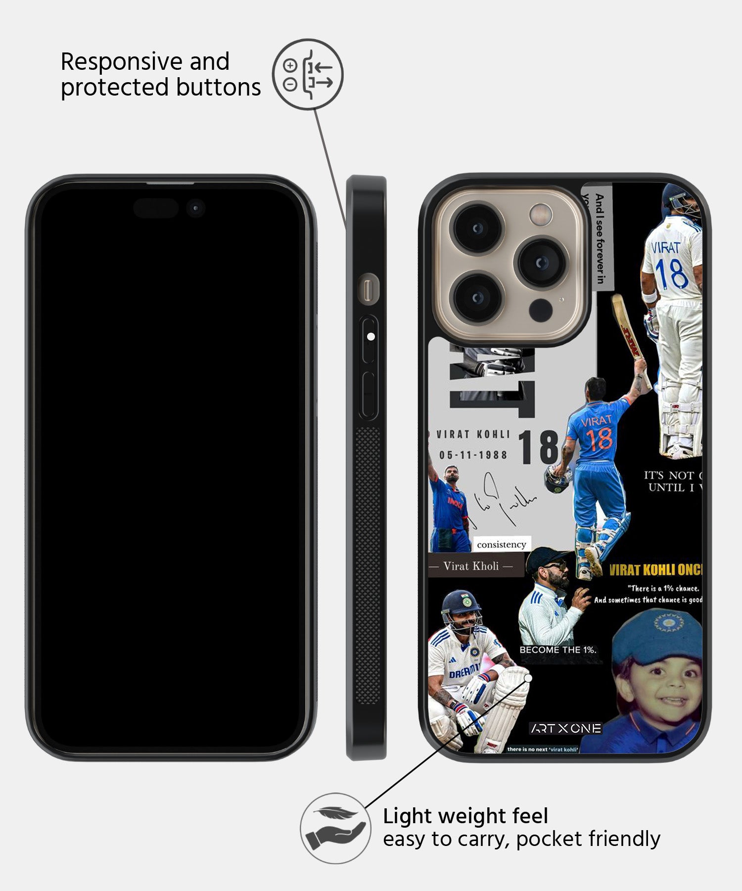 King Kohli Collage Mobile Back Cover