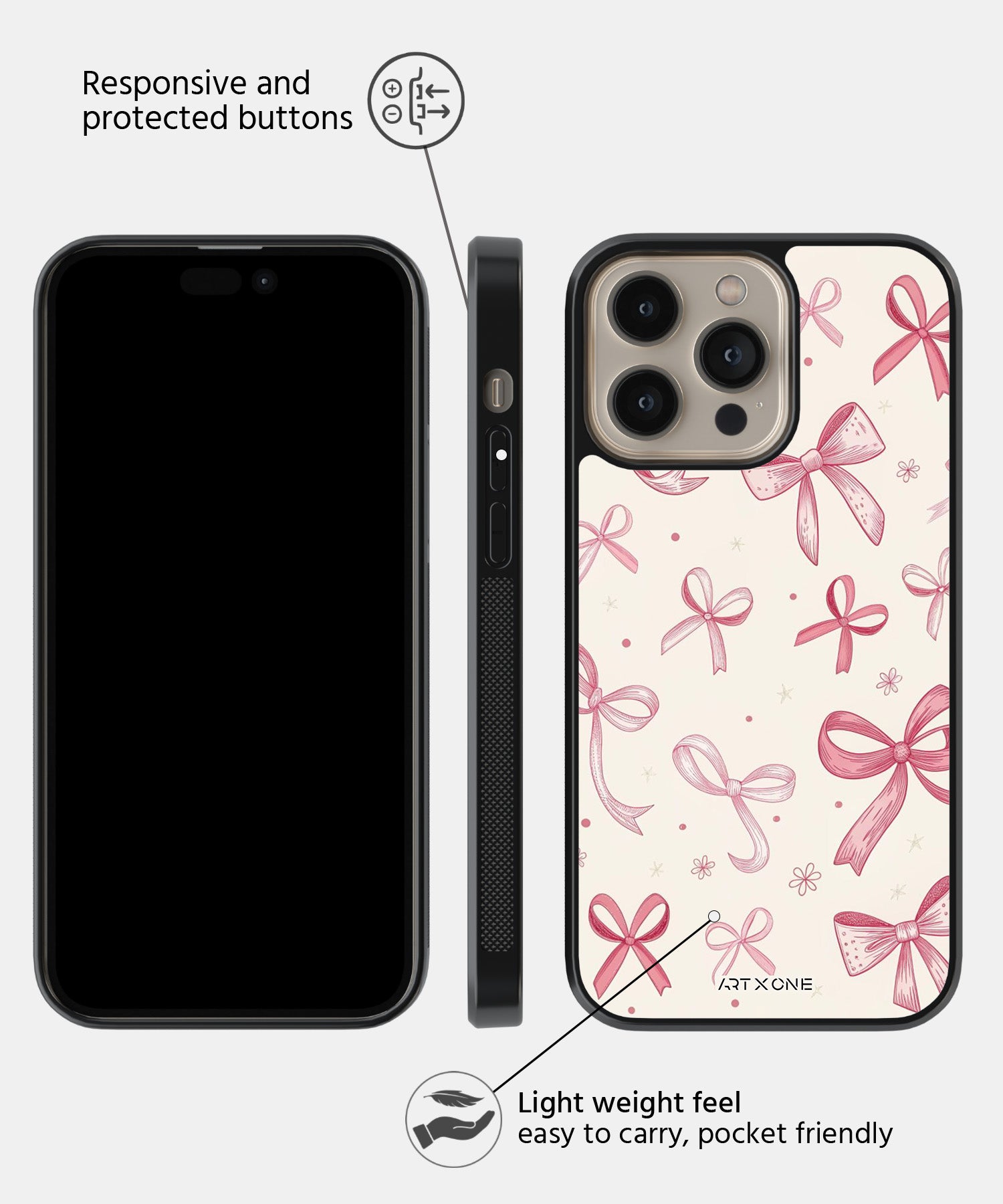 Pink Bows Mobile Back Cover