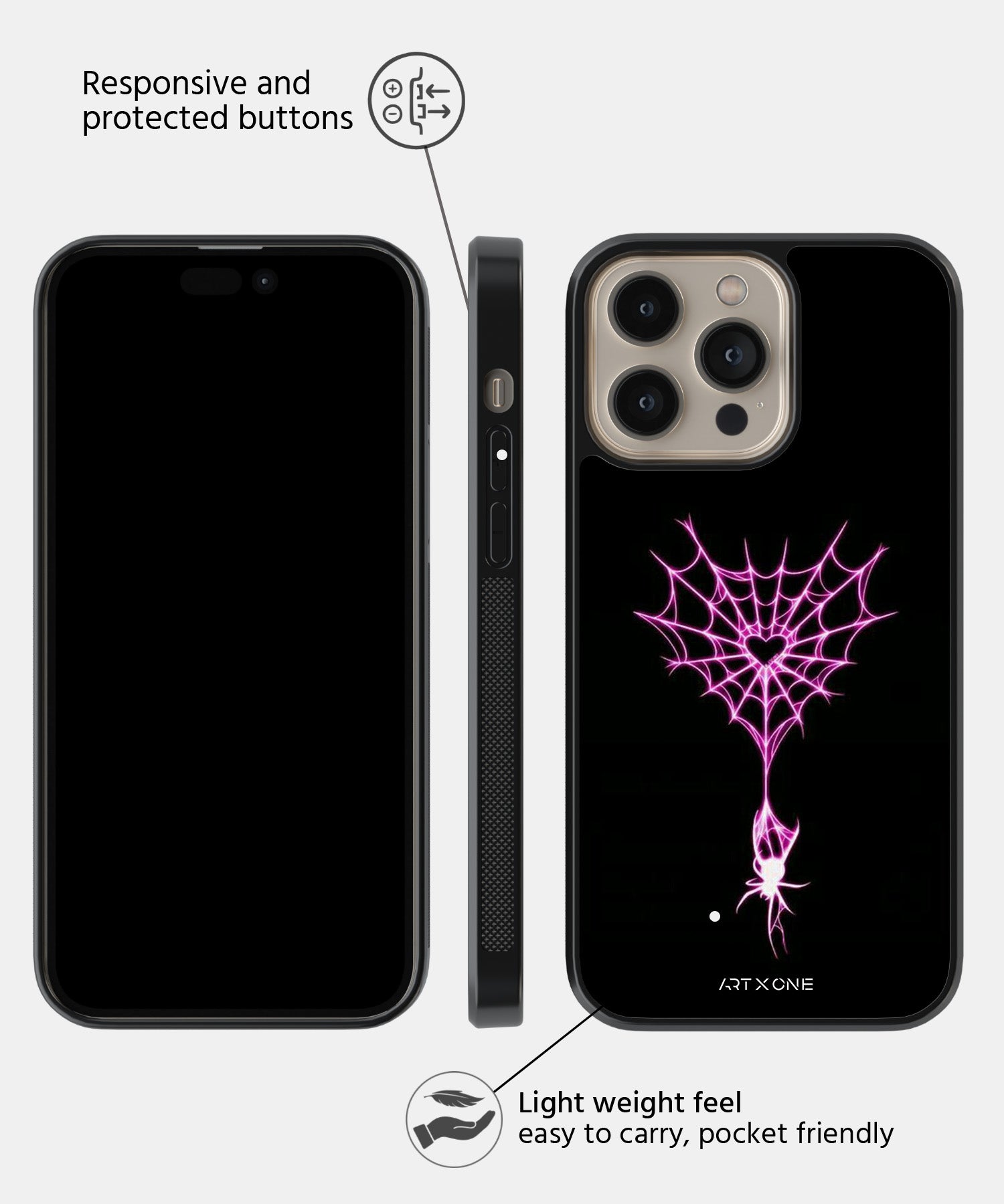 Heart Web Mobile Back Cover