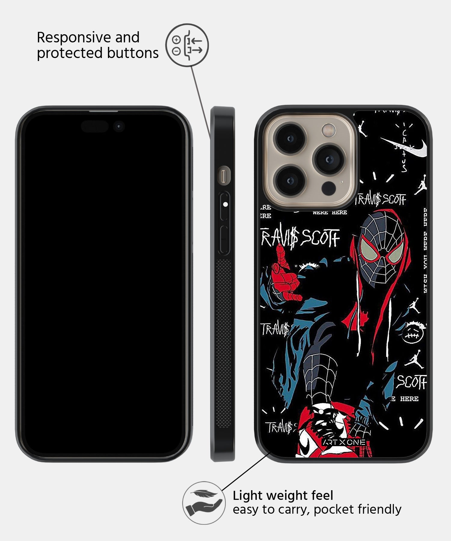Black Spiderman Mobile Back Cover