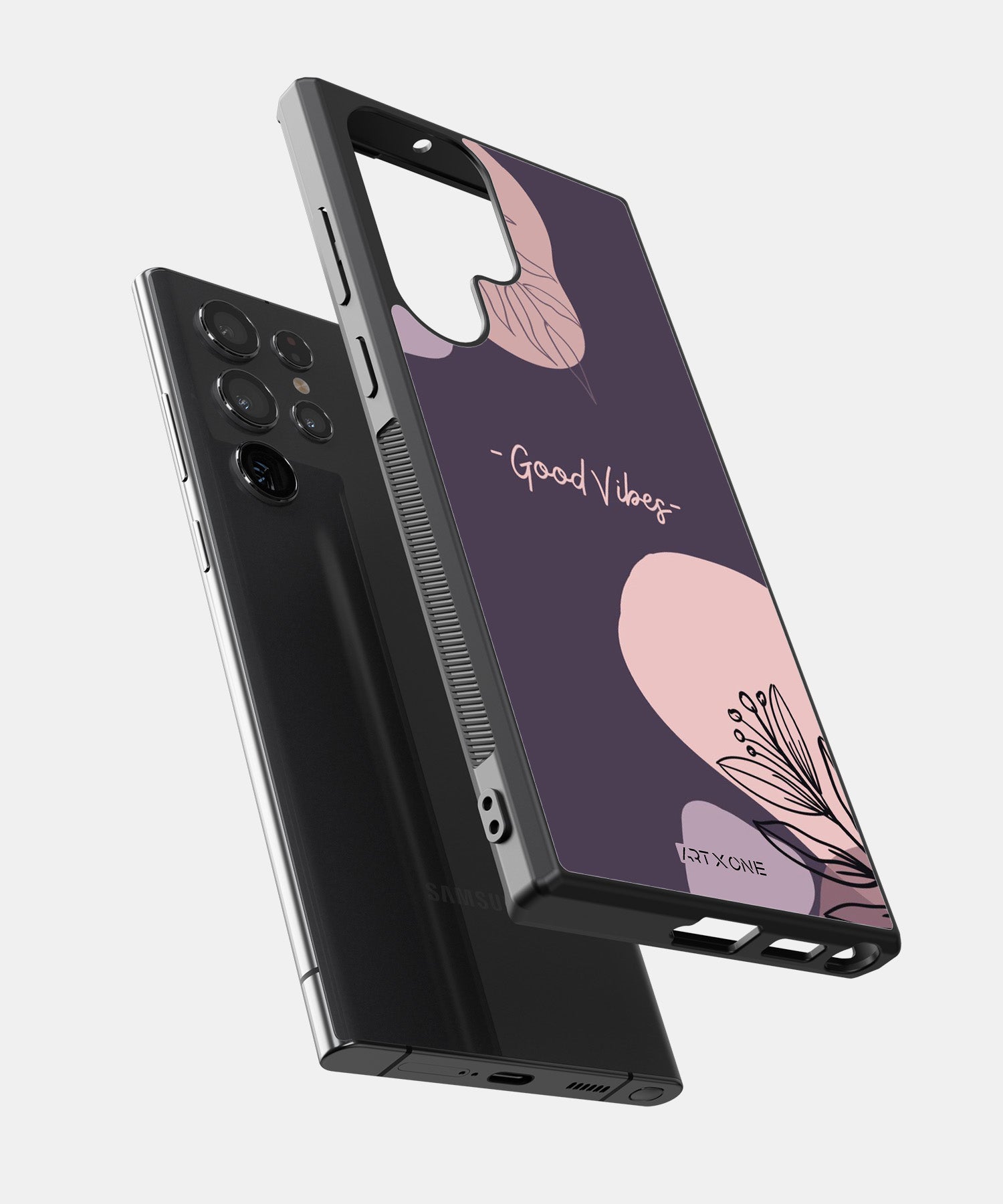 Purple Good Vibes Abstract Mobile Back Cover
