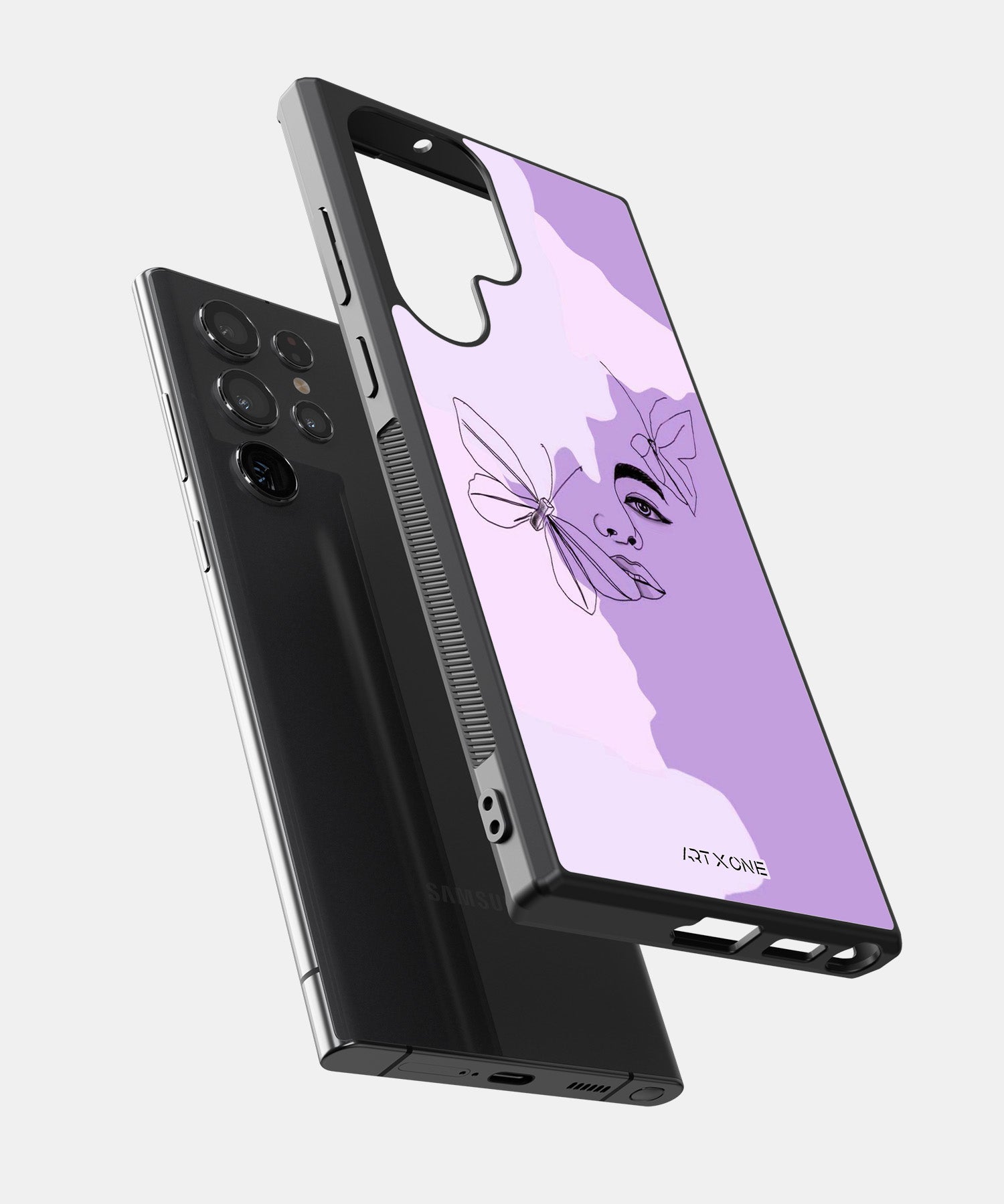 Face Line Art With Butterfly Abstract Mobile Back Cover