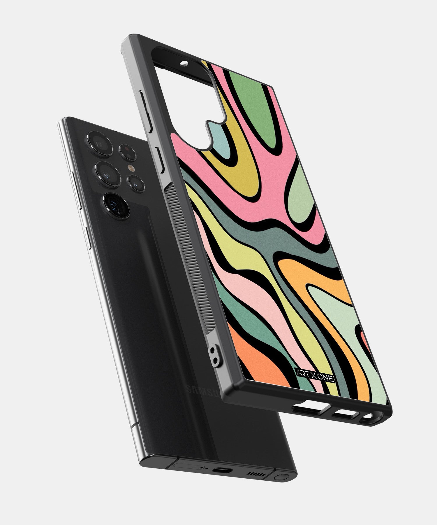 Abstract Grunge Waves Pattern Glass Mobile Back Cover
