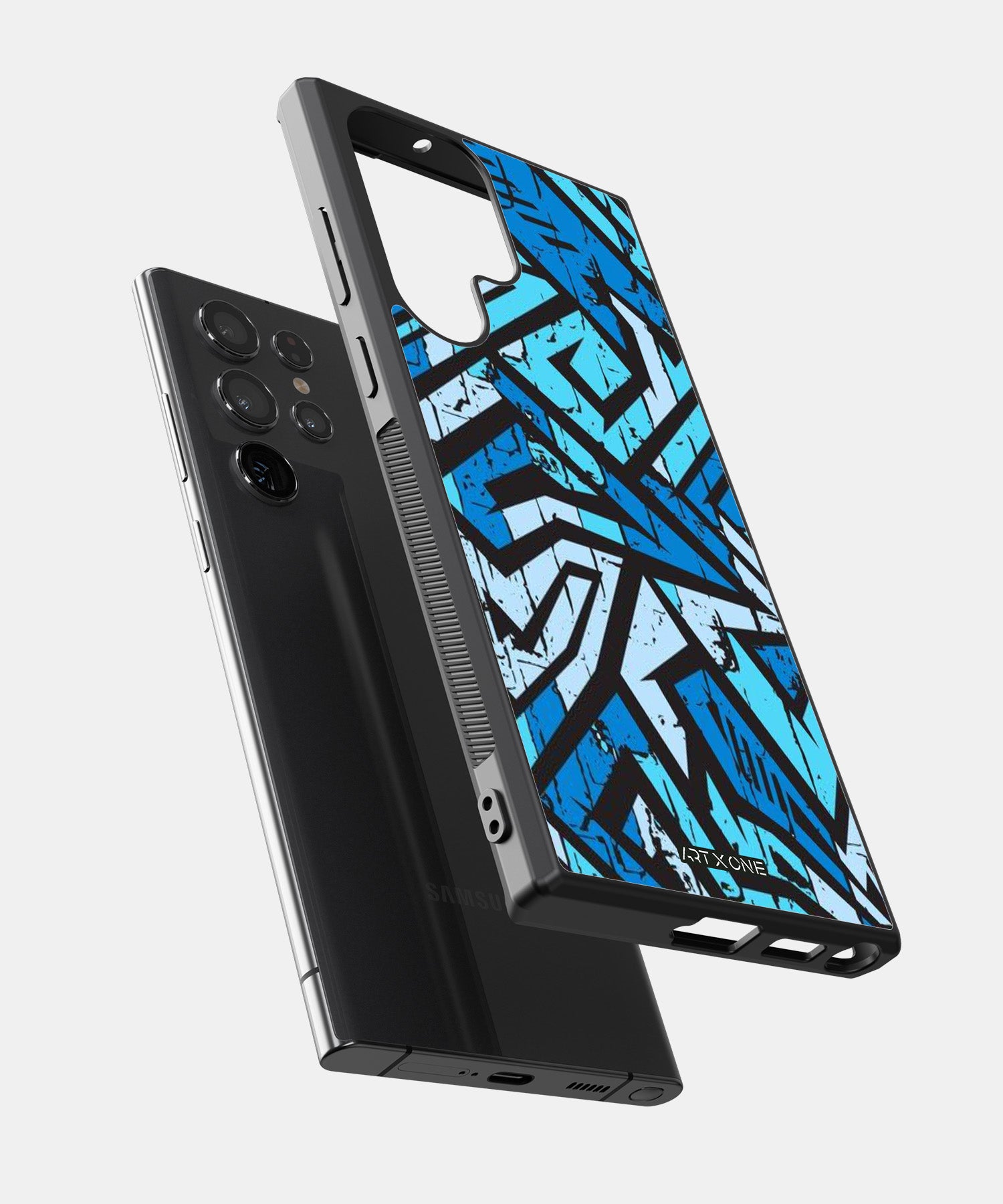 Abstract Blue Stripes Geometric Pattern Mobile Back Cover