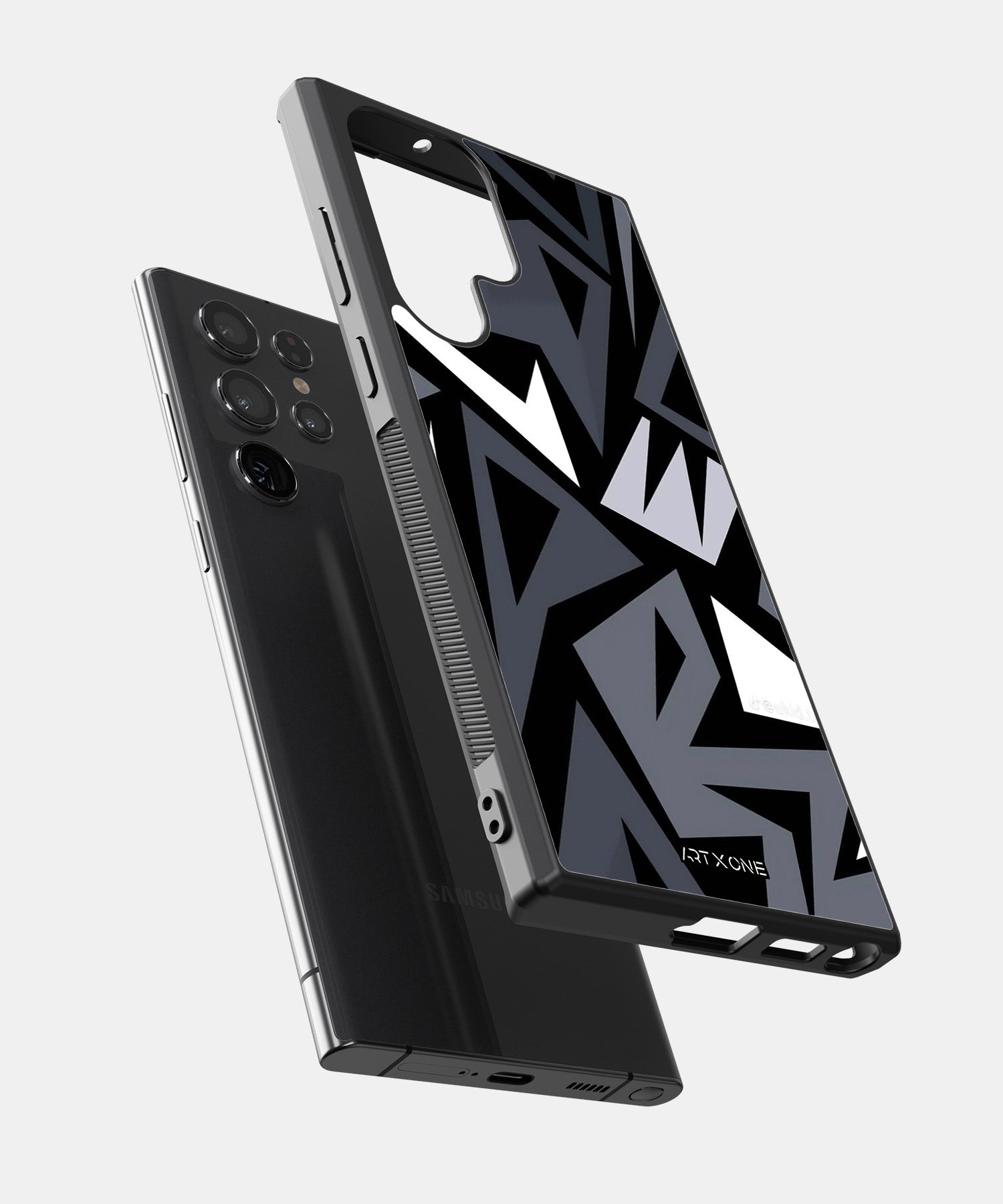 Abstract Black & Grey Geometric Pattern Mobile Back Cover