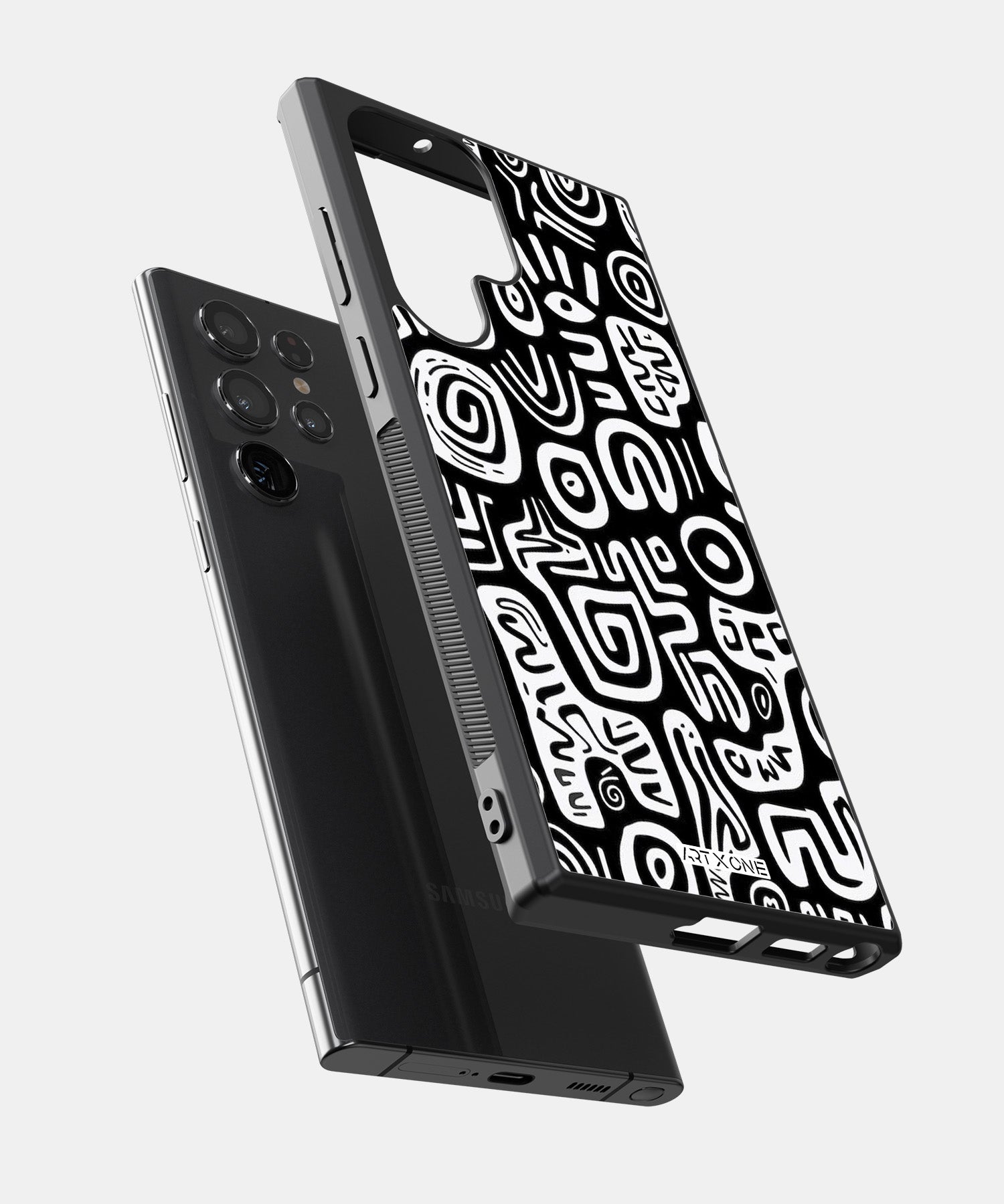 Abstract Black & White Pattern Mobile Back Cover
