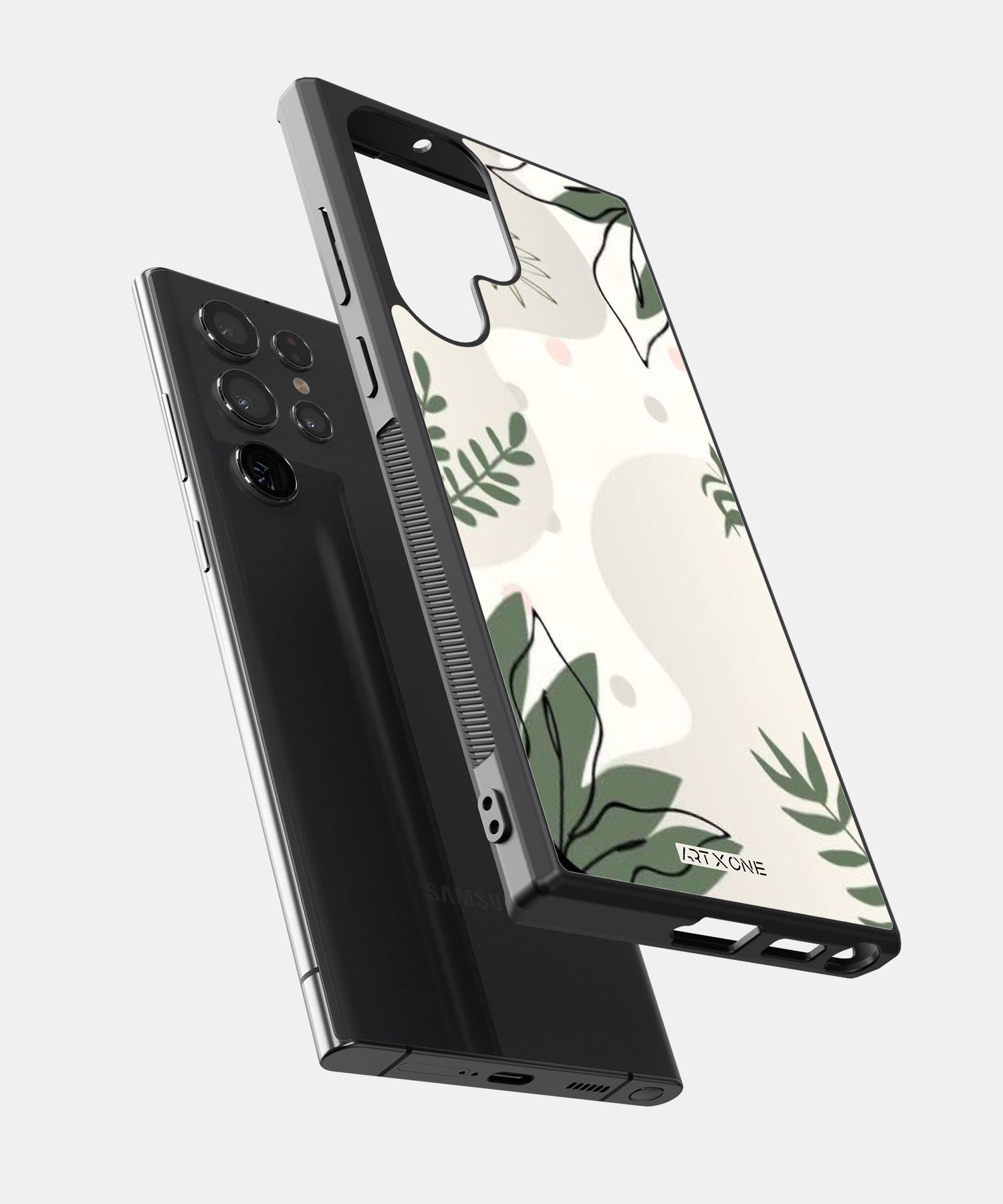 Simple Green Leafs Abstract Mobile Back Cover