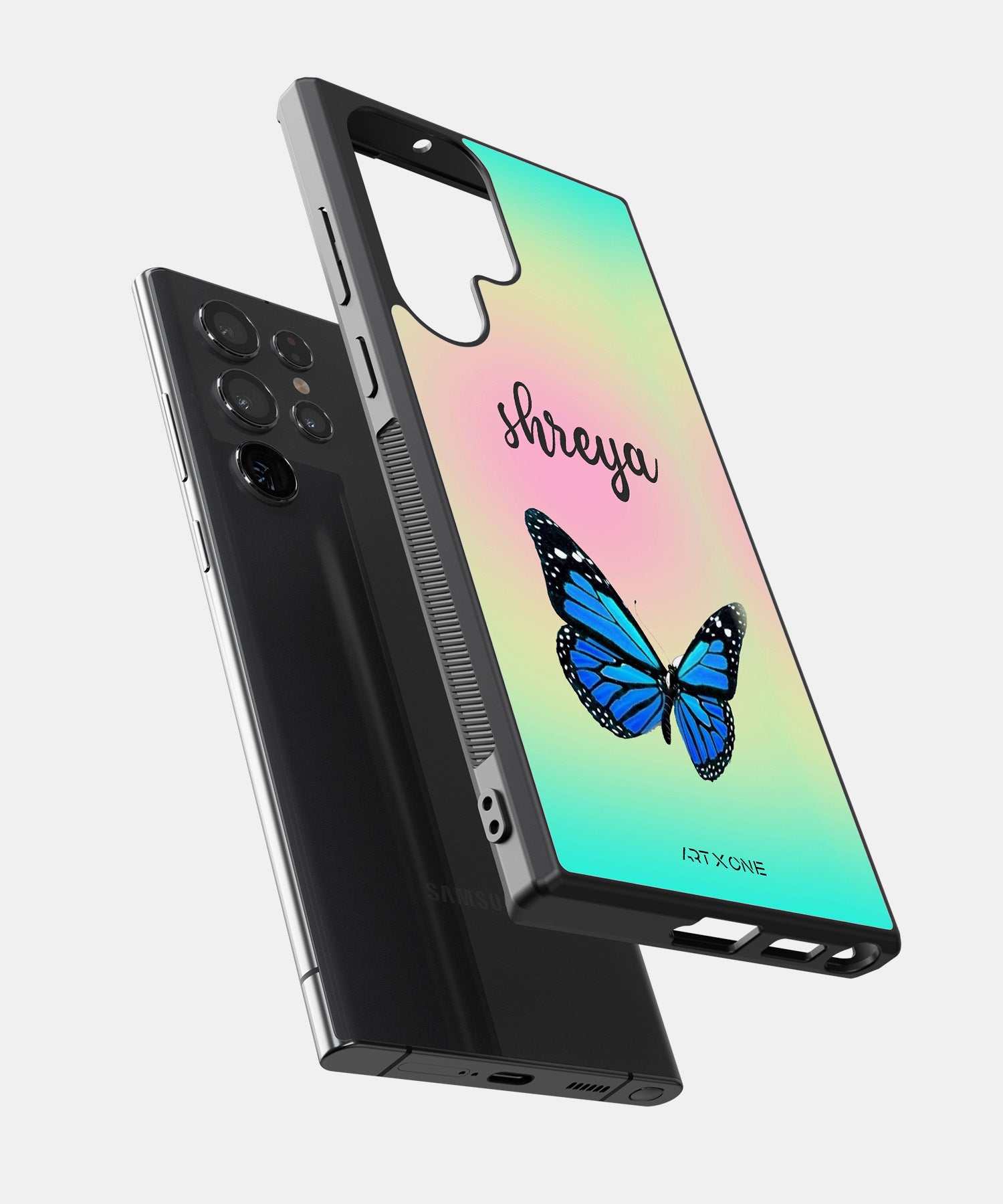 Butterfly Glass Customize Mobile Back Cover