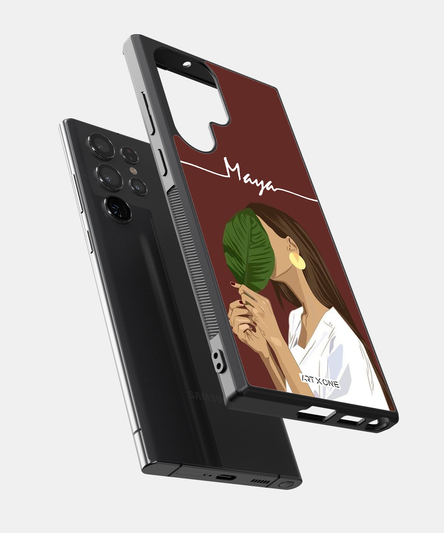 Girl With Green Leaf Mobile Back Cover