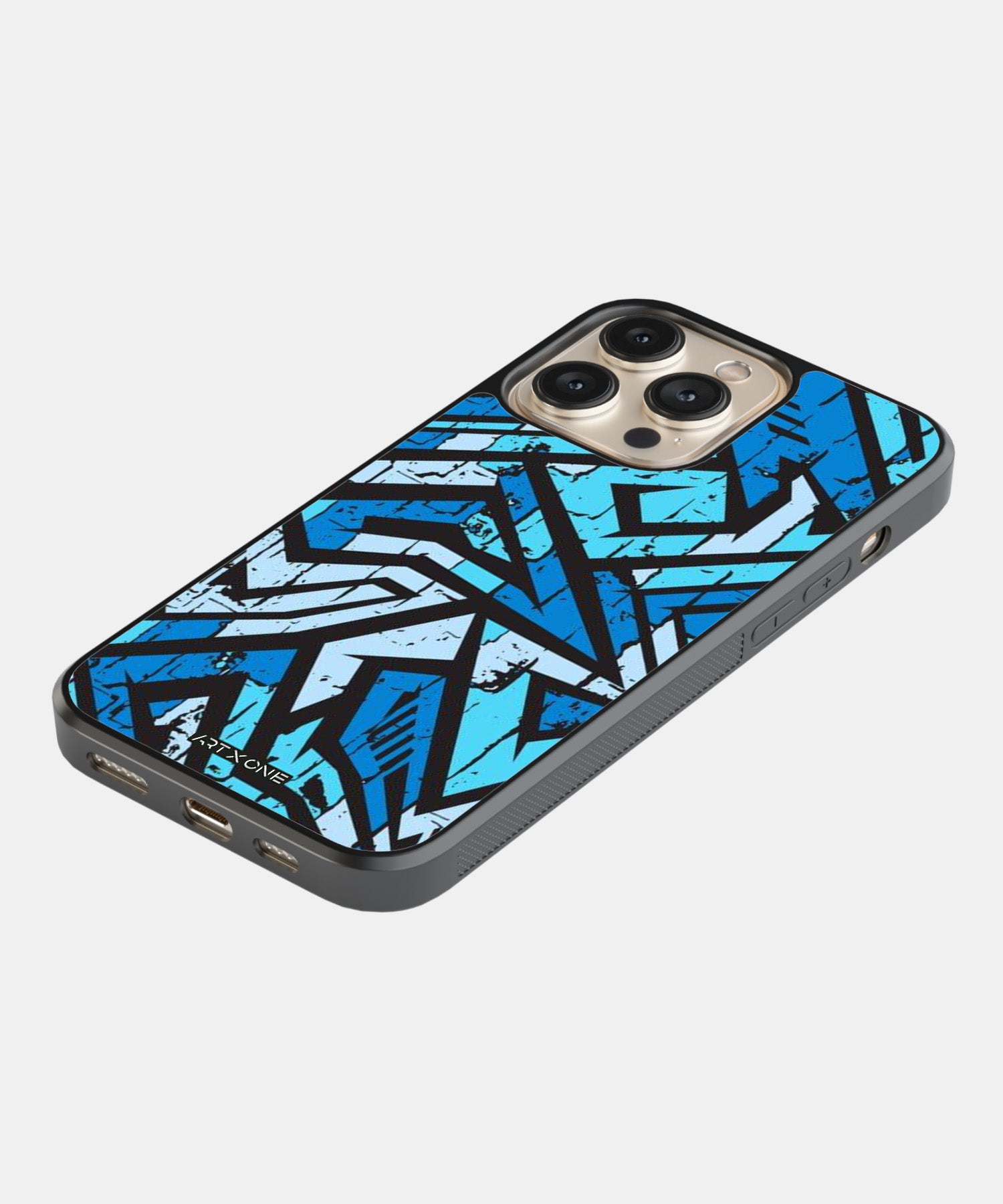 Abstract Blue Stripes Geometric Pattern Mobile Back Cover