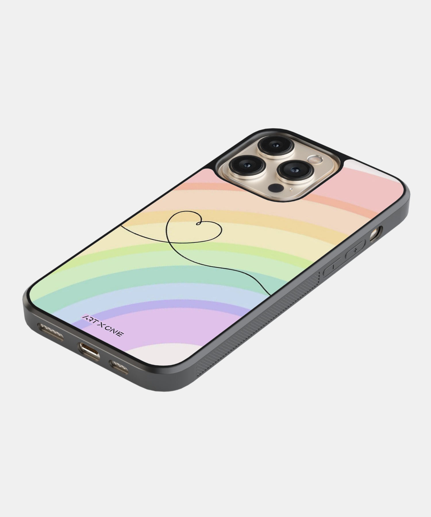 Rainbow with Heart Abstract Mobile Back Cover