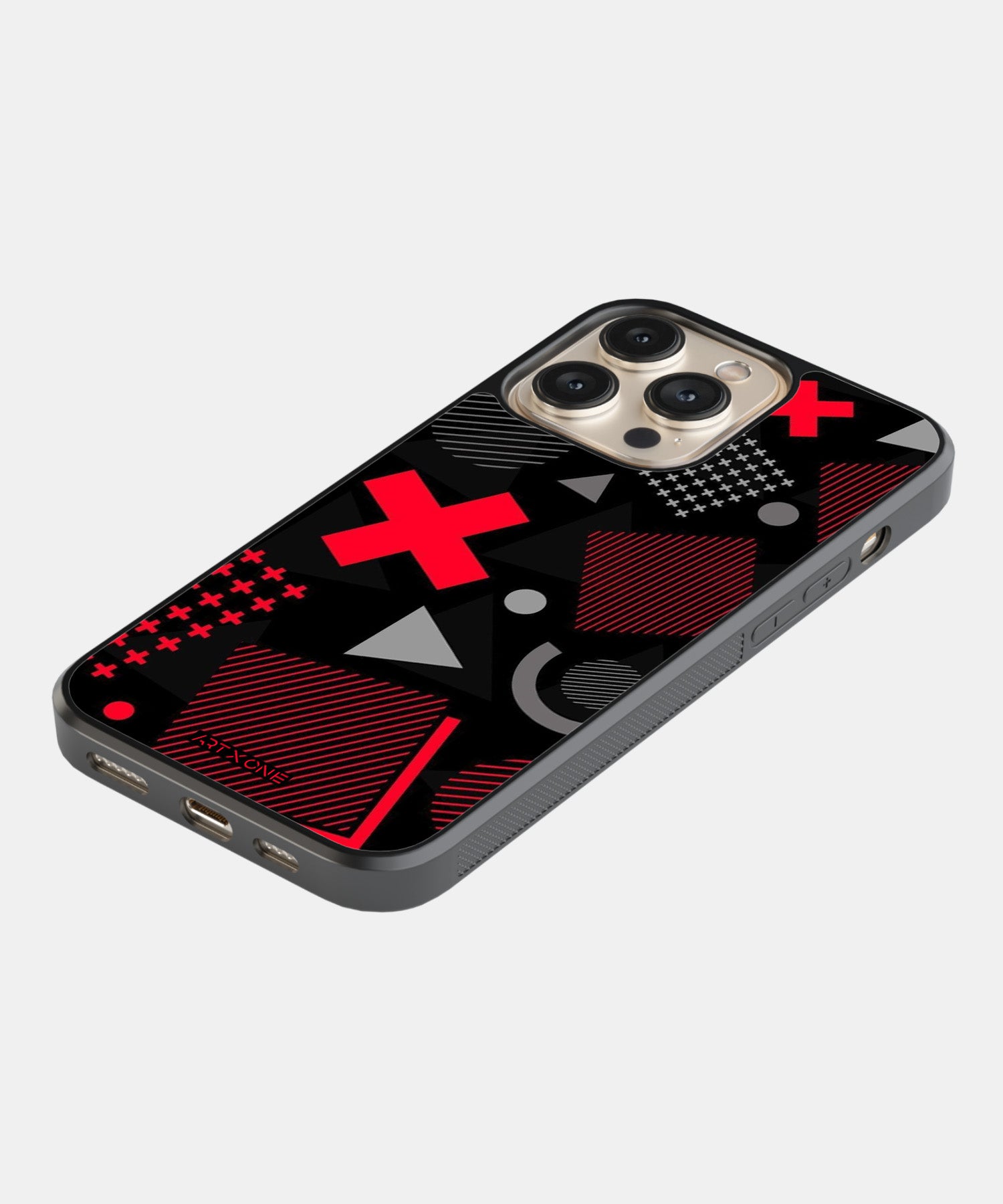 Abstract Geometric Black & Red Pattern Mobile Back Cover