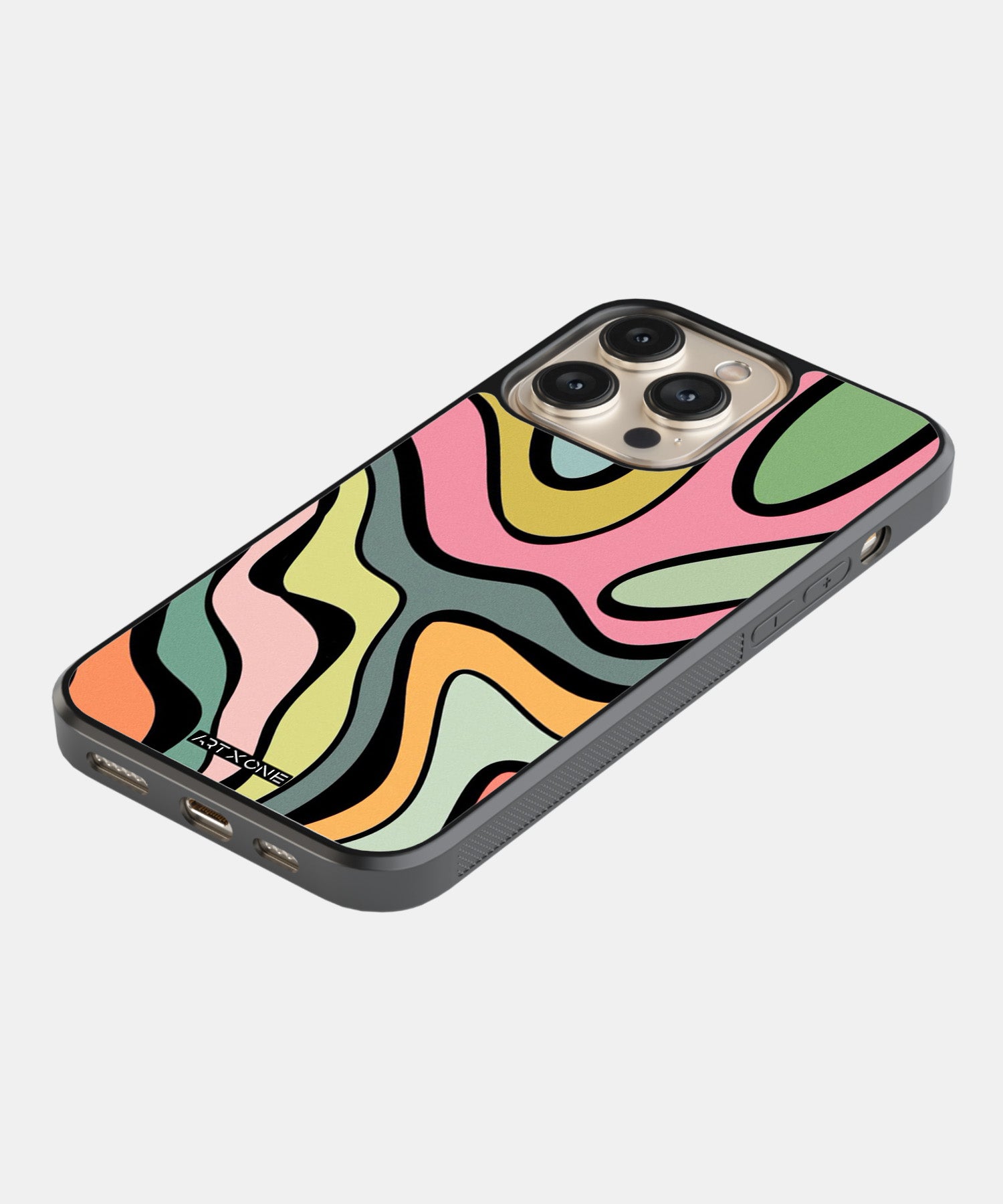 Abstract Grunge Waves Pattern Glass Mobile Back Cover