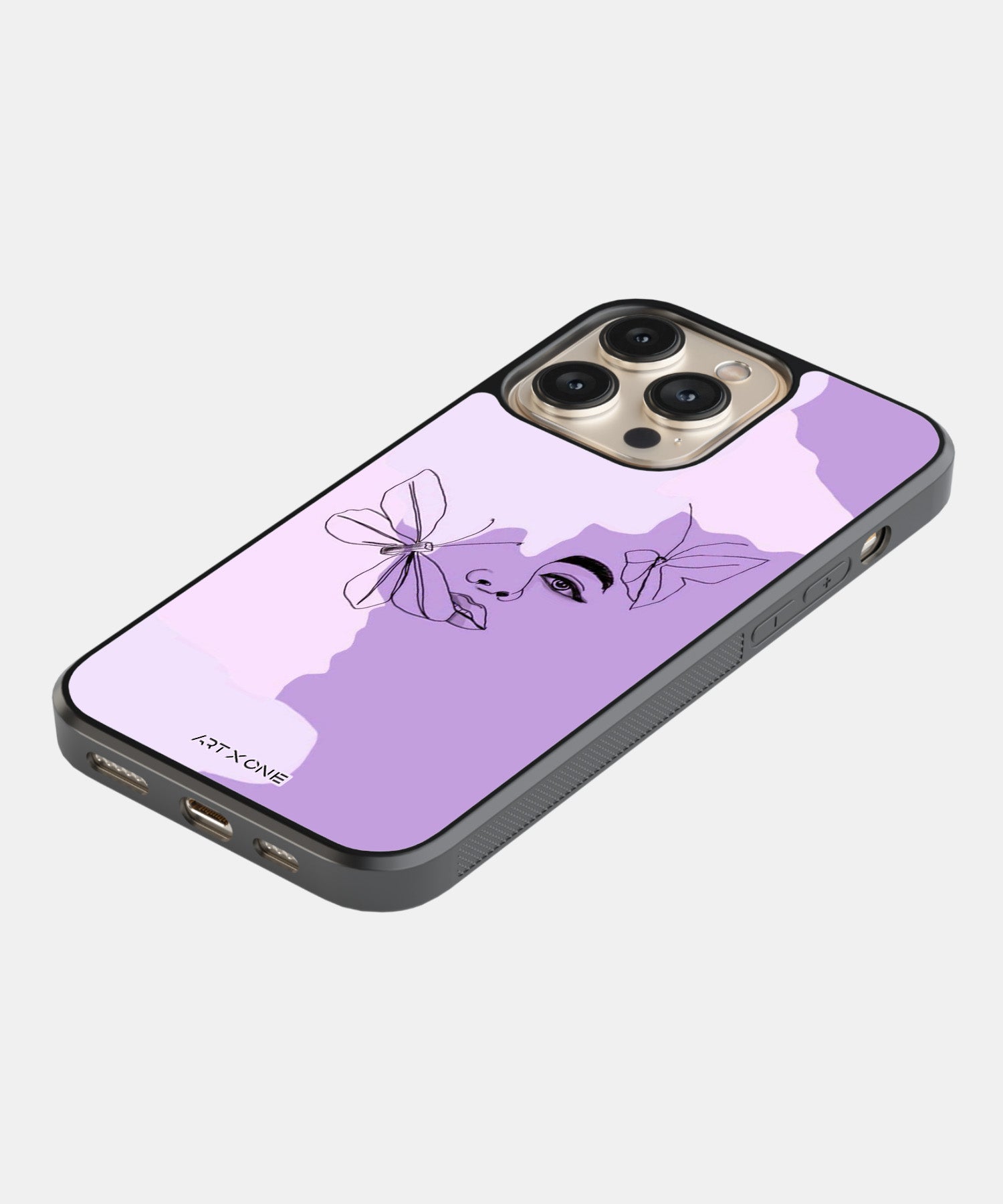Face Line Art With Butterfly Abstract Mobile Back Cover