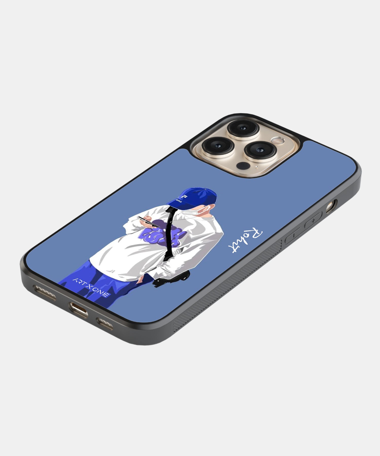 Boy with a Phone Personalised Name  Mobile Back Cover