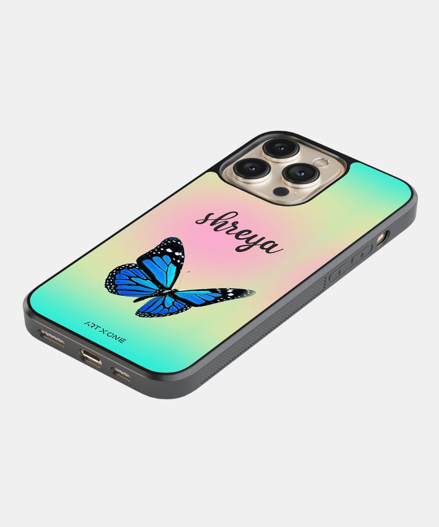 Butterfly Glass Customize Mobile Back Cover