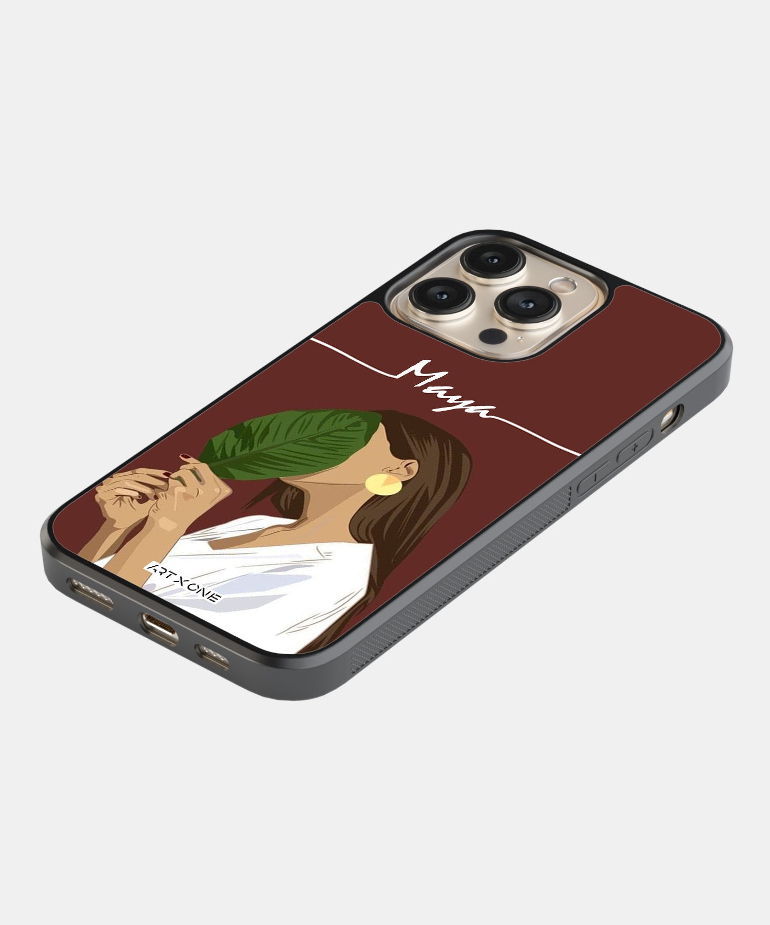 Girl With Green Leaf Mobile Back Cover