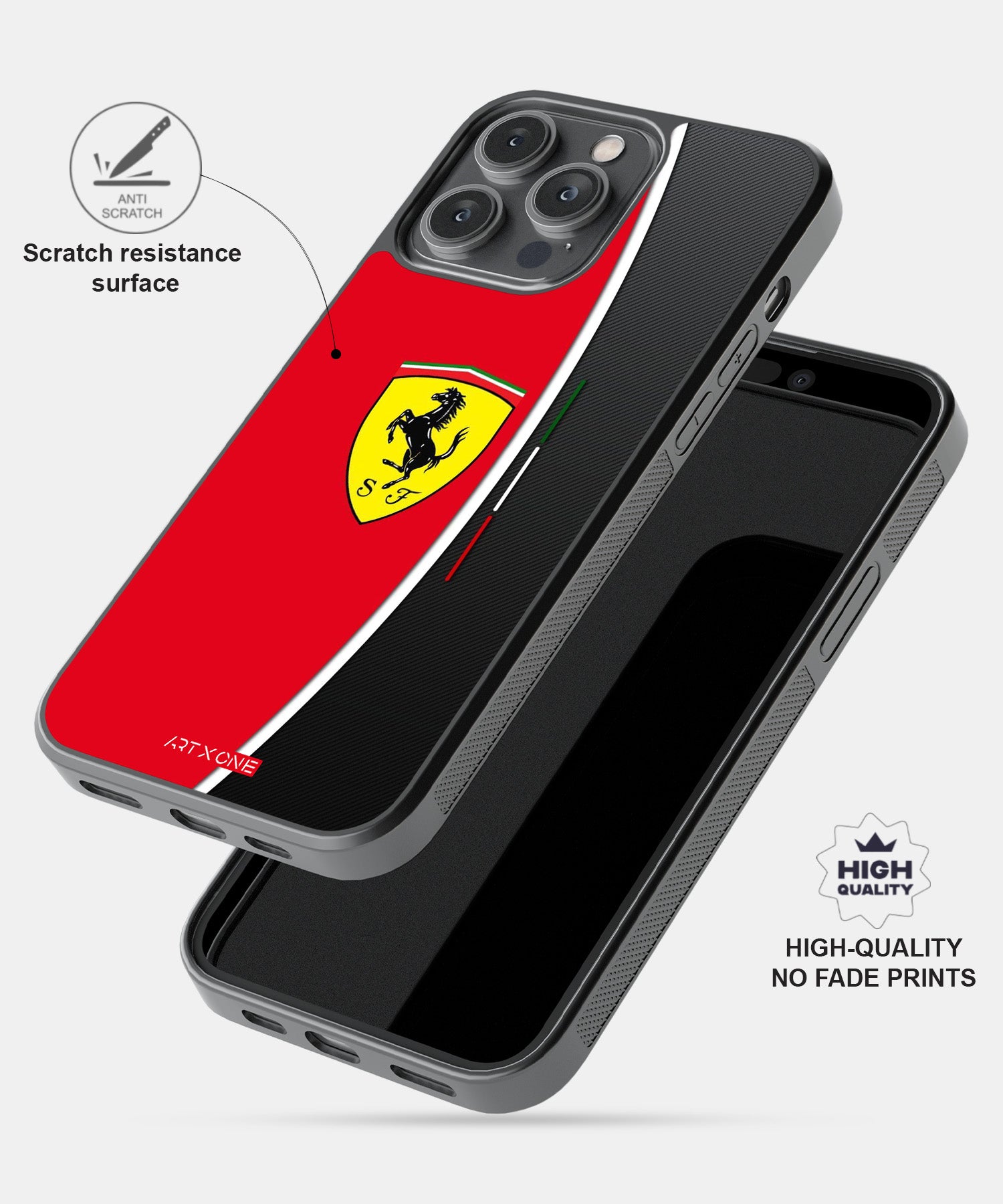 Ferrari Logo with Red and Black Stroke Mobile Back Cover