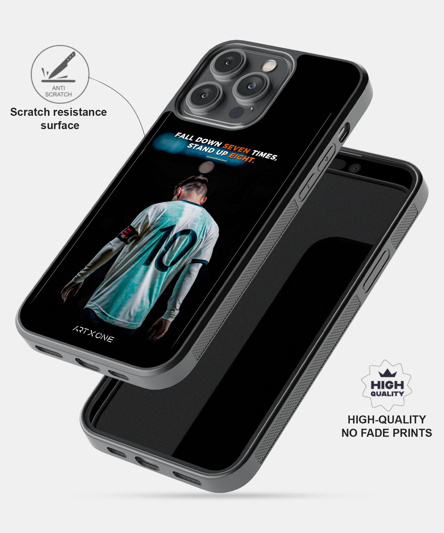 Football (Never Give Up Messi) Mobile Back Cover