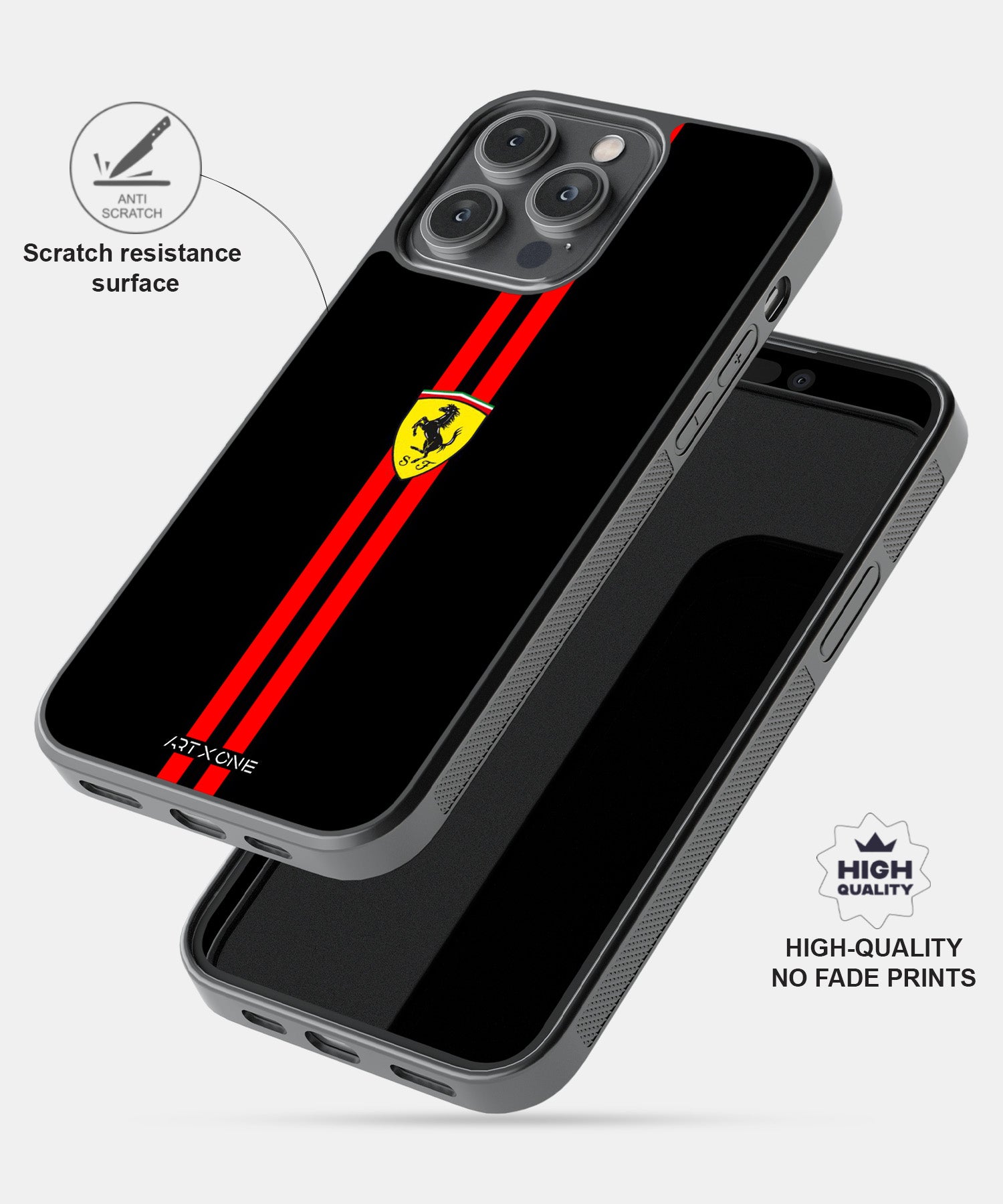 Ferrari Logo with Red Stripe Mobile Back Cover