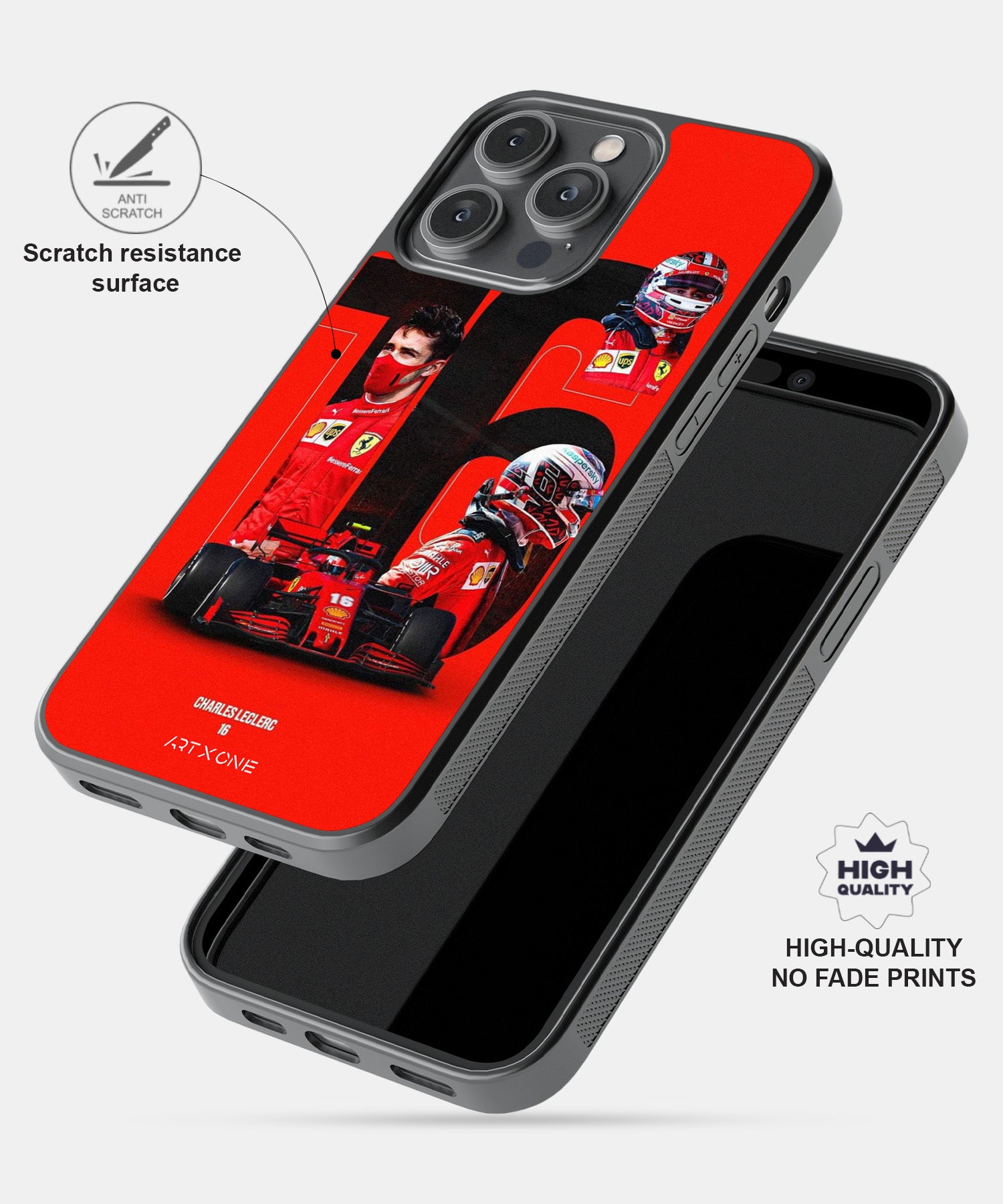 Charles Leclerc 16 F1 Race Mobile Back Cover