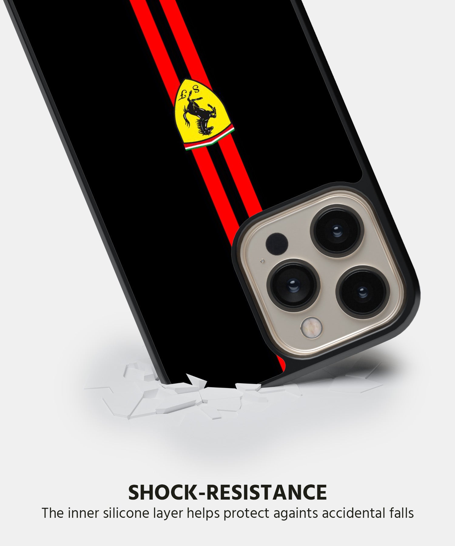 Ferrari Logo with Red Stripe Mobile Back Cover