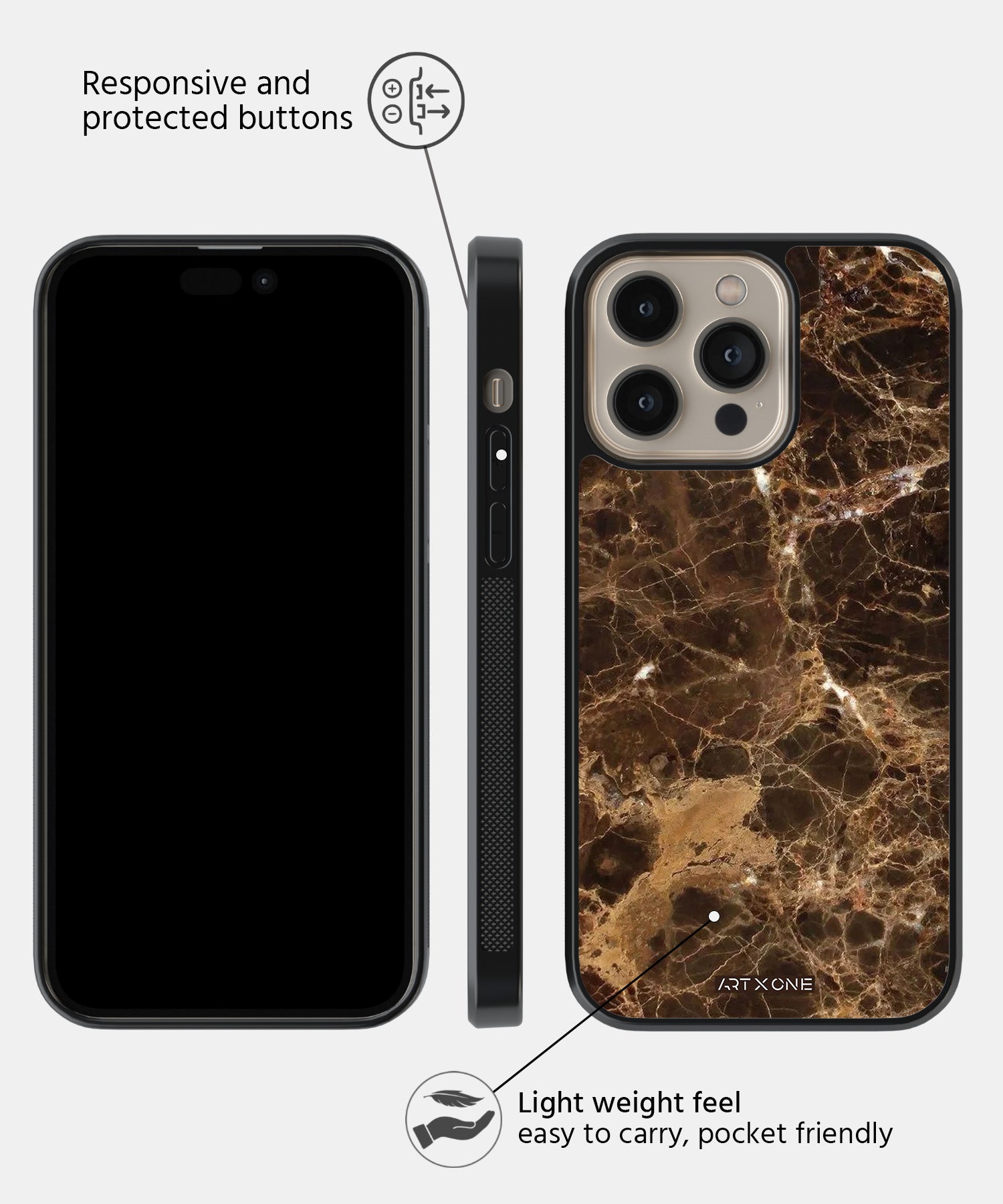 Brown Marbel Mobile Back Cover