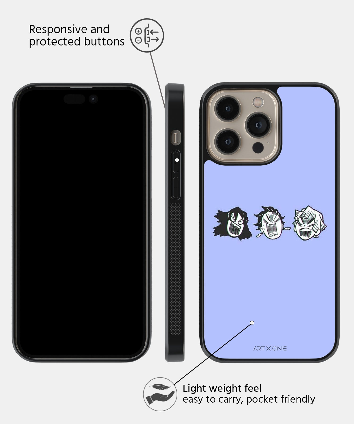Cute Lavender Demon Slayer Mobile Back Cover
