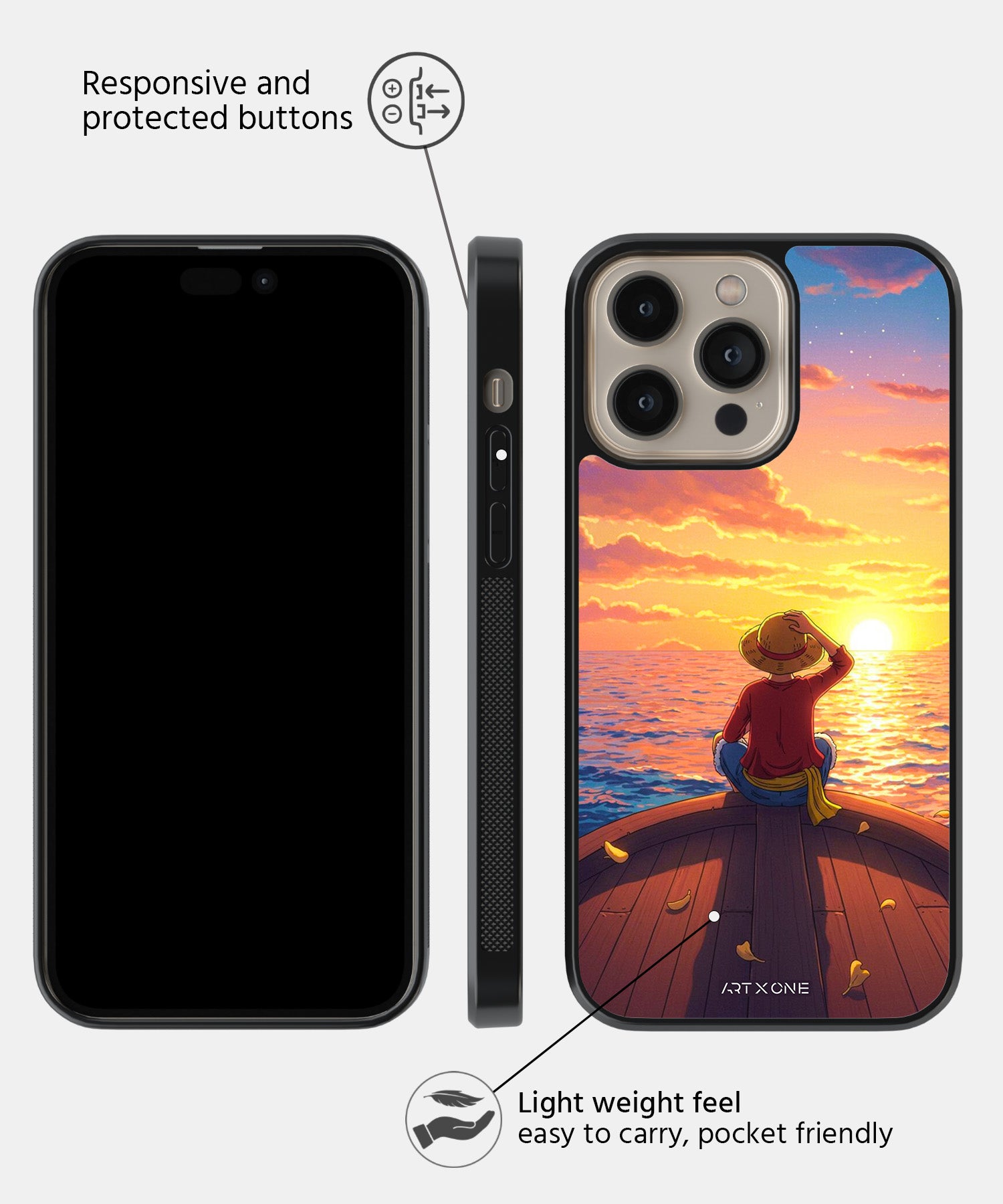 Luffy Sunset Mobile Back Cover